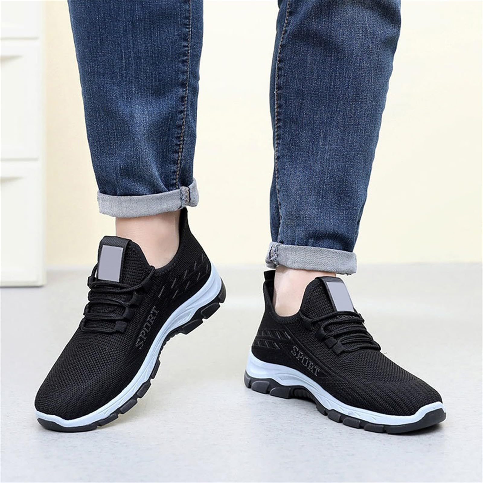 Zapatillas ortopédicas de malla transpirables para hombre, zapatos de aumento de altura ajustable para correr