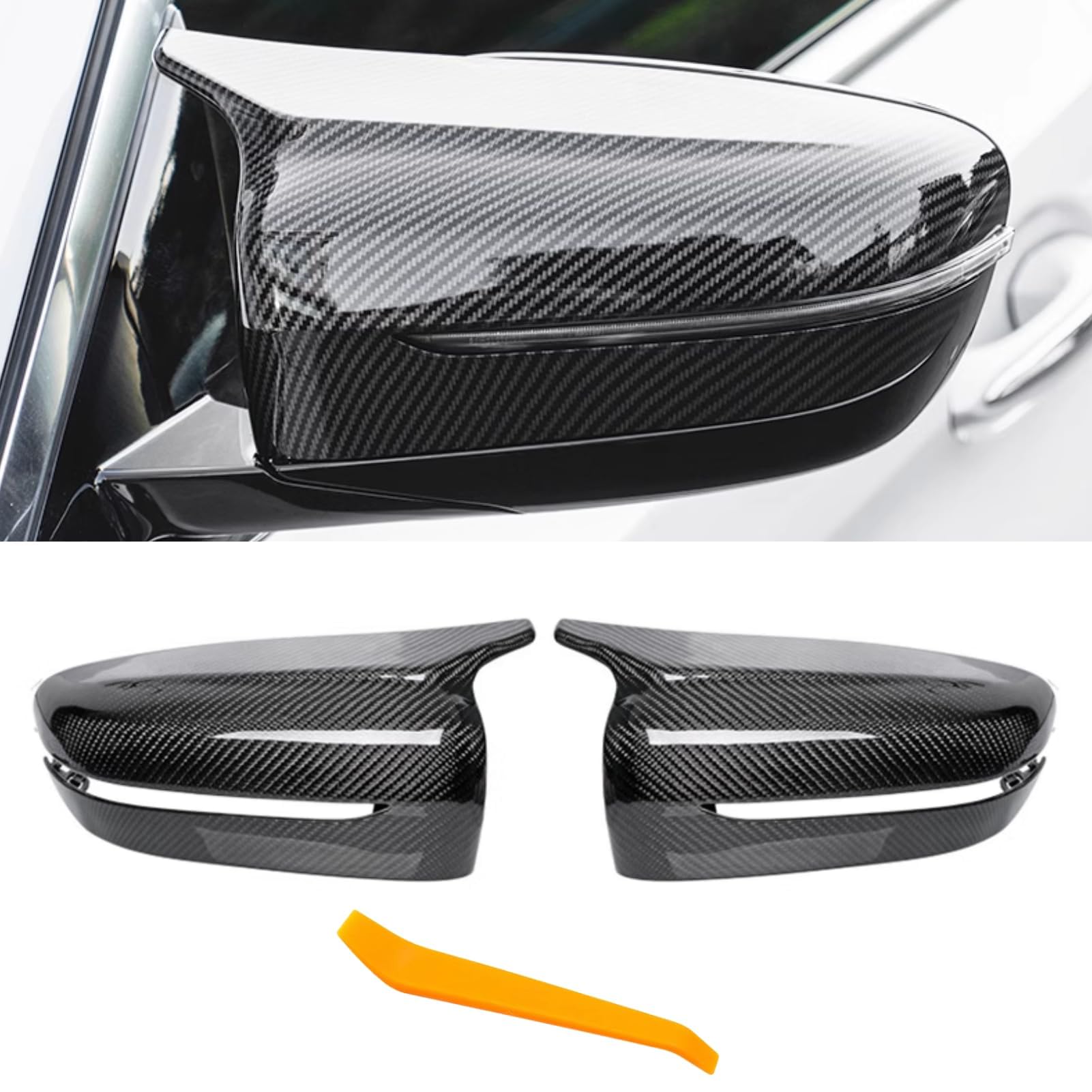 TTCR-II 2 PCS Compatibile con Ricambio Specchietti Esterni BMW Serie 3 G20/2'G42/4'G22 G23 G26 I4/5'G30 G31 G38/7'G11 G12 LCL/8'G14 G15 G16 Copri Specchietti Sinistra + Destra-(Fibra di Carbonio)