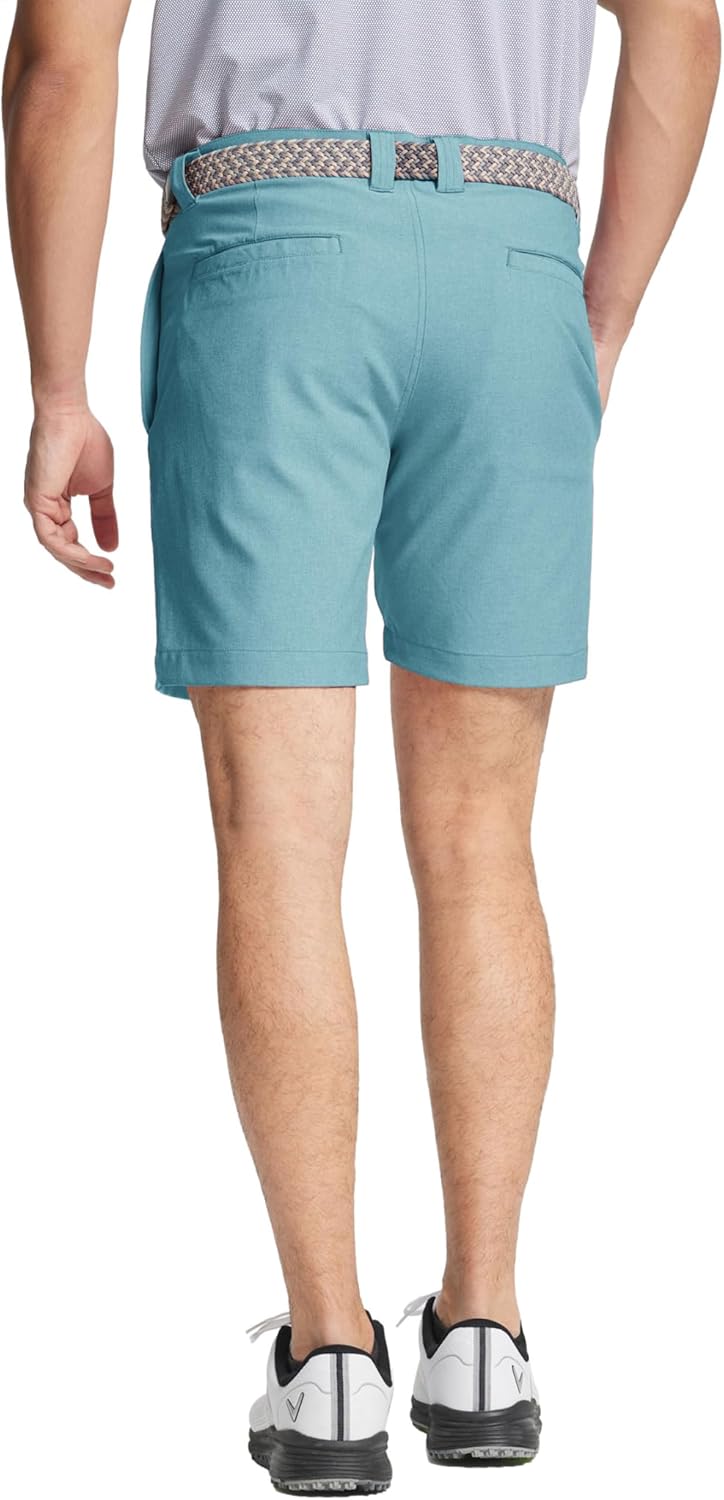 m maelreg golf shorts men 7 inch 9 inch lightweight dry fit stretch flat front casual sport heather hybrid flex mens shorts 7 inch 42 short blue light