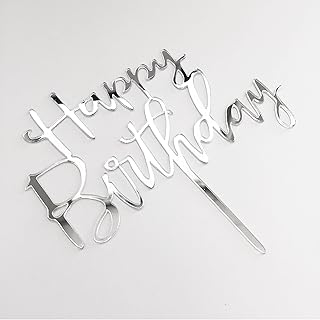 Happy Birthday Cake Topper, Acrylic Durable Versatile Cake Topper, Birthday Cake for Photo Booth Props, Birthday Party Dec...