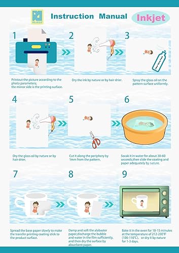 Miniatura 3 de 20 hojas DIY A4 de inyección de tinta diapositivas de agua hojas de papel de transferencia transparentes para impresora de inyección de tinta