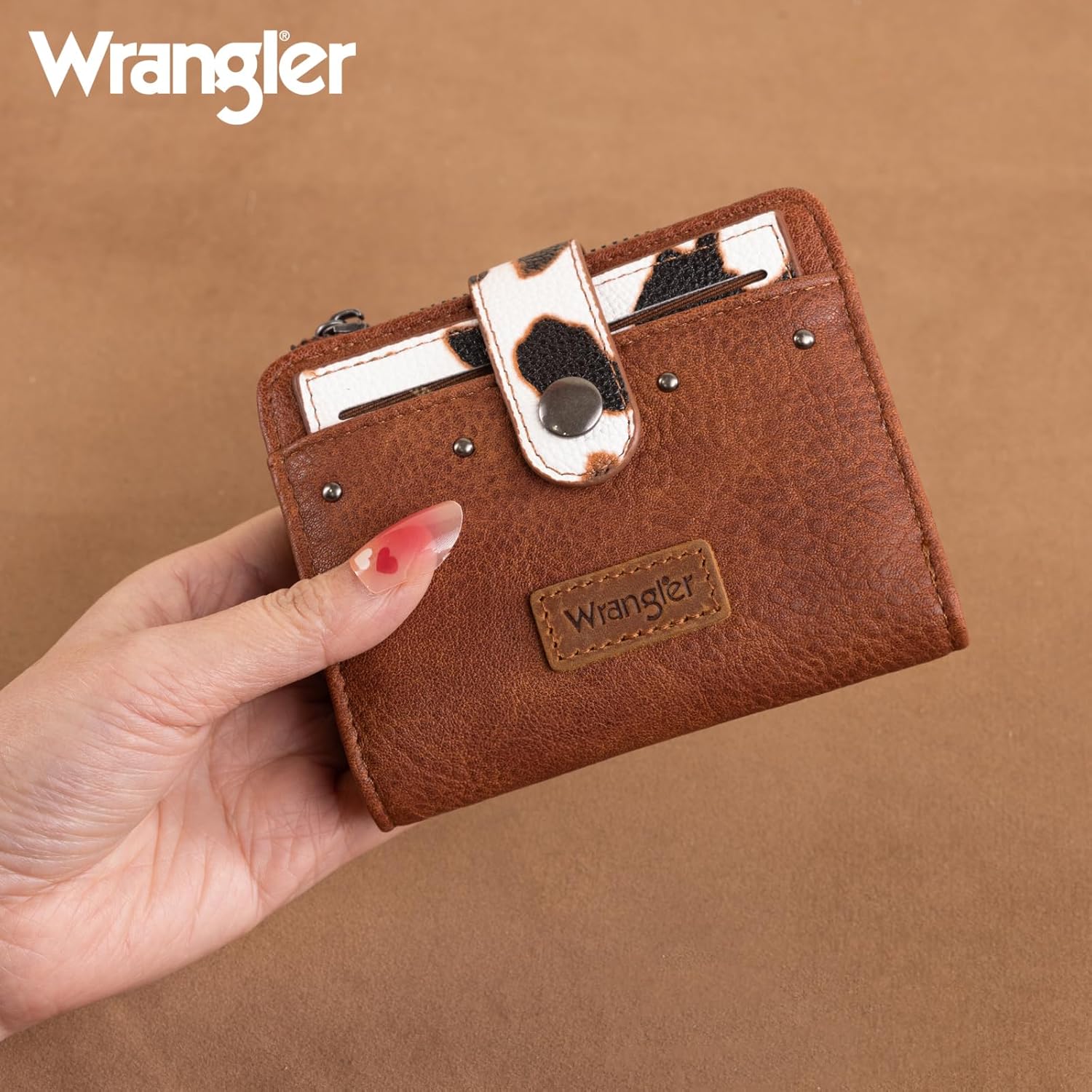 Montana West X Wrangler Cow Print Wallet Women Small Wallet Women's Wallets, Card Cases & Money Organizers Bifold Credit Card Wallets Womens Ladies Female Small Wallett with Removable ID Window - Image 6