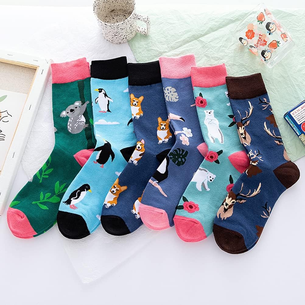 DRASEX Men's Colorful Dress Socks Novelty Funny Fancy Funky Pattern Combed Cotton Casual Crazy Crew Socks - Image 7