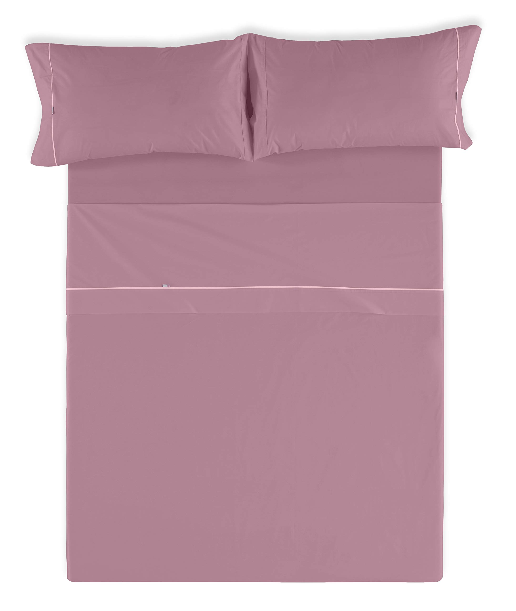 Juego de sábanas liso color cuarzo Cama de 180 (4 piezas) - 50% algodón / 50% poliéster - 144 hilos. Gramage: 115