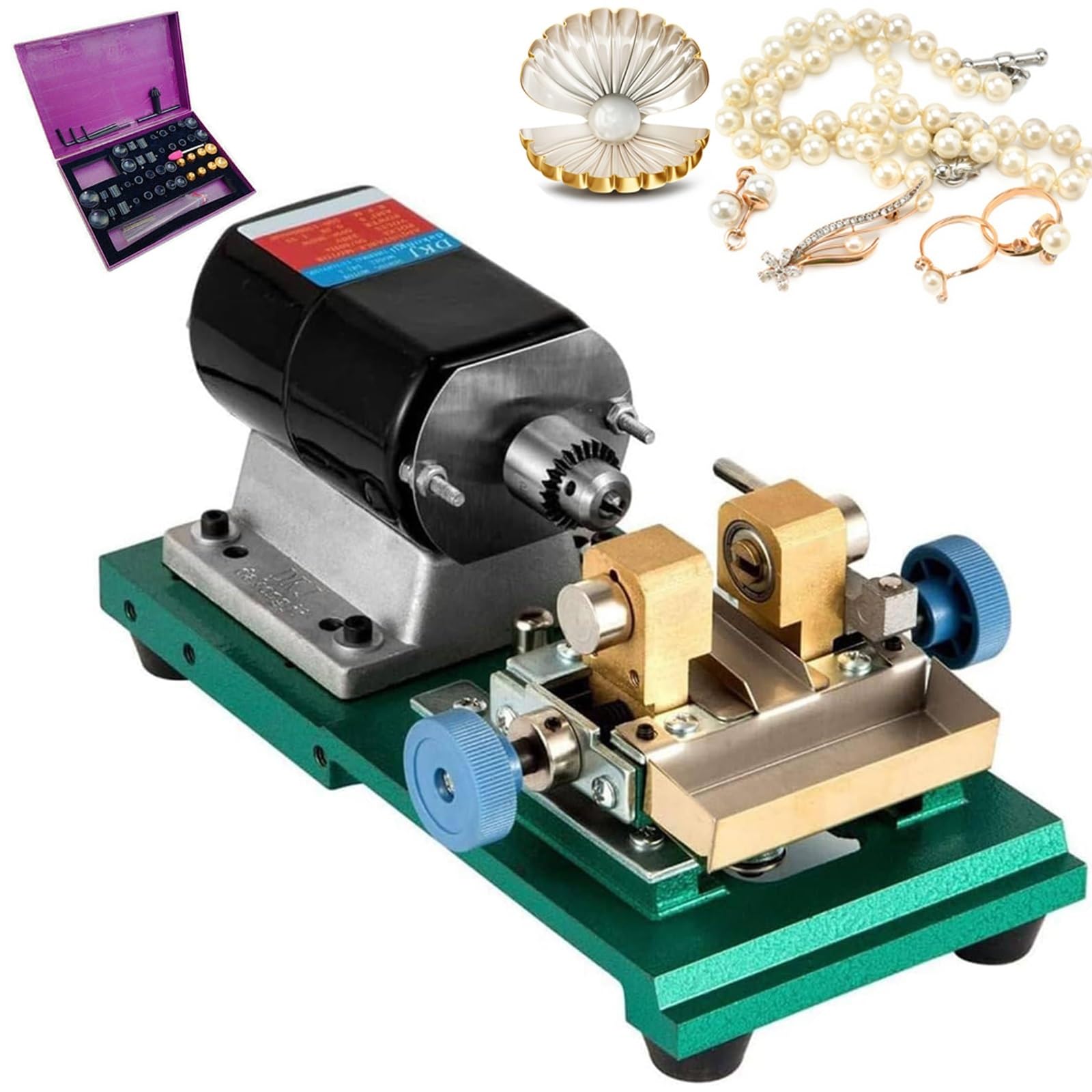FHRKA 280W Pearl Drilling Machine, Bead Driller Amber Holding Machine with Foot Switch, Speed Adjustable 500-15000r/min