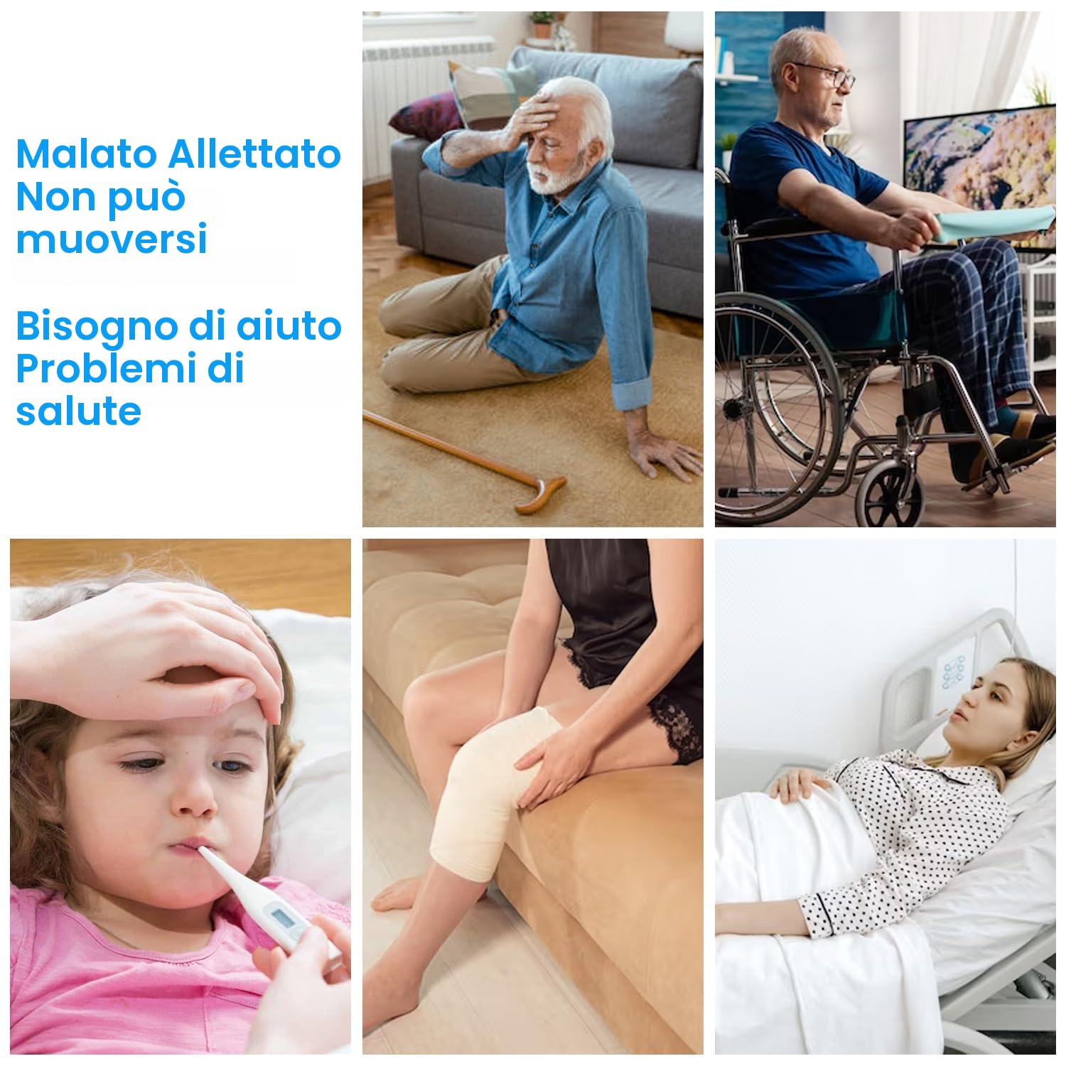 Wireless Pulsante Chiamata Emergenza per Anziani 500FT, 3 SOS Trasmettitore 2 Ricevitori Sistema Allarme Assistenza per Pazienti, Salvavita Anziani Pulsante