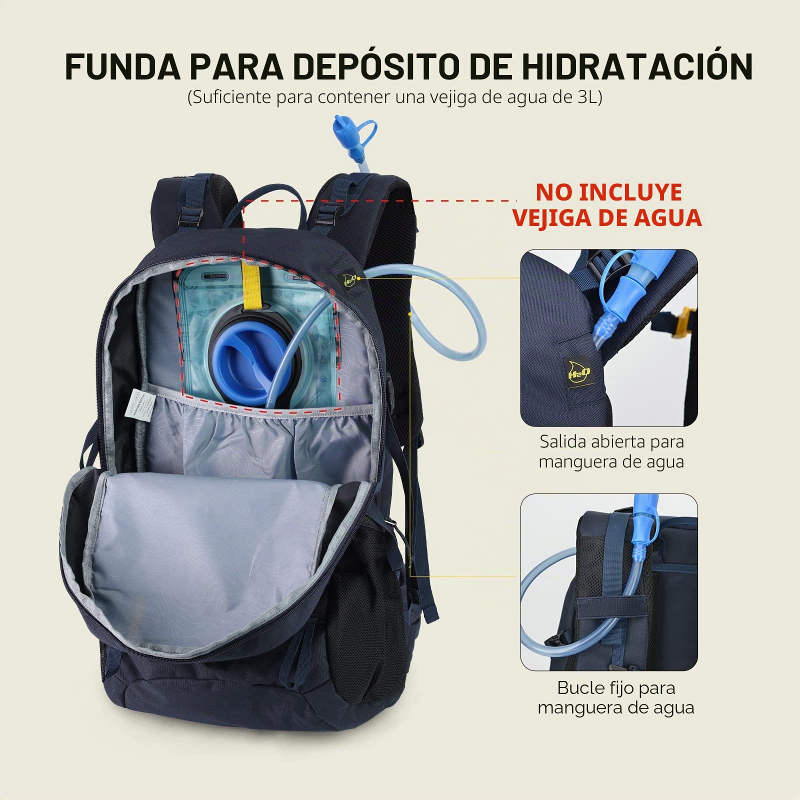 SKYSPER Mochila de Senderismo 35L Impermeable Trekking Hombre Mujer Viajes Acampada Montaña