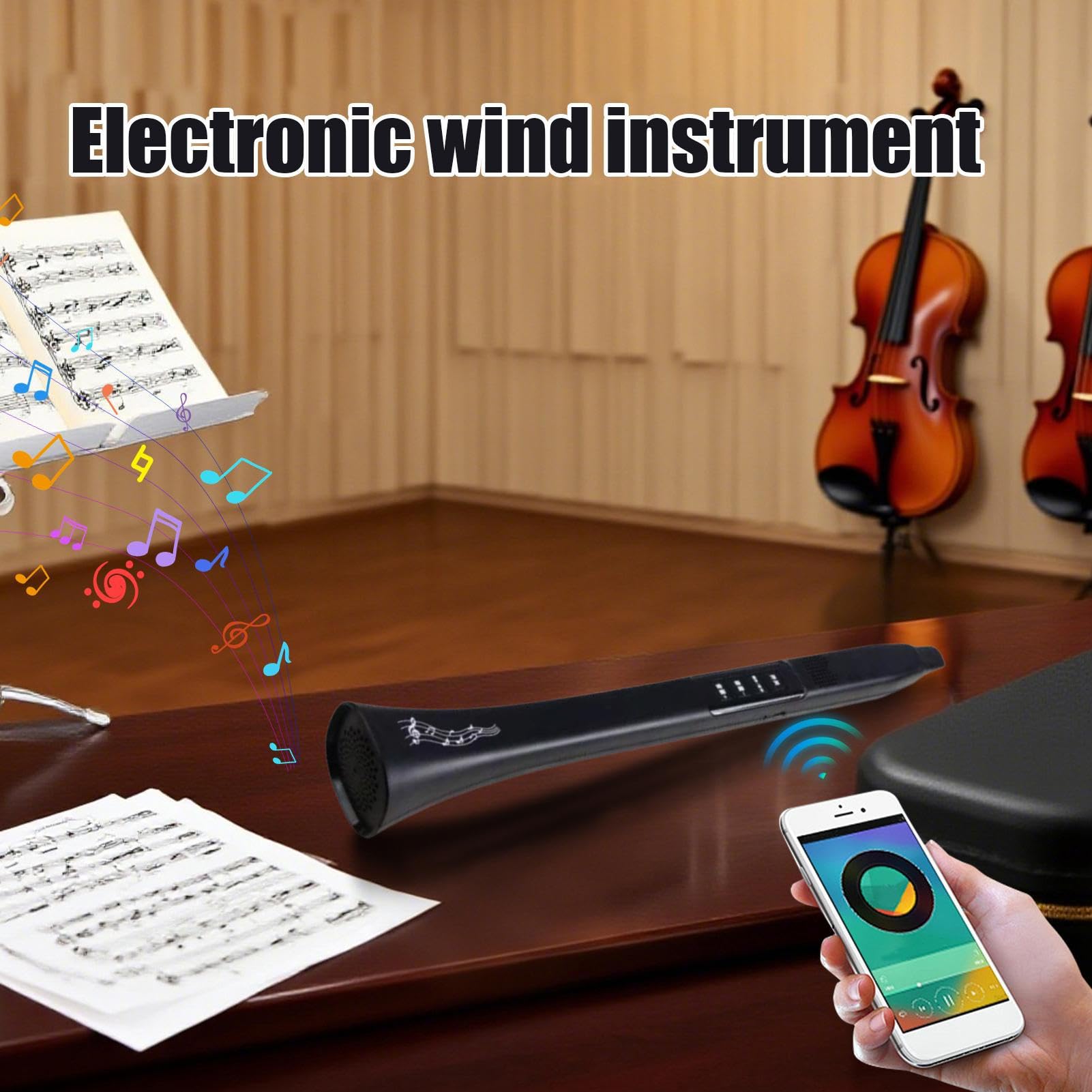 Instrumento De Viento Digital | Saxofón Electrónico Con Altavoz Integrado | Equipo Musical Portátil con Conectividad Inalámbrica para Niños Adultos Principiantes y