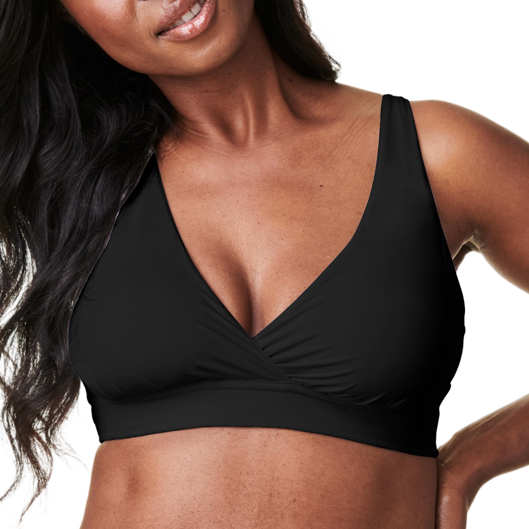 Bravado Designs Women's Ballet Nursing Bra for Breastfeeding Wireless Sleep Maternity Bra, Black, XX-Large