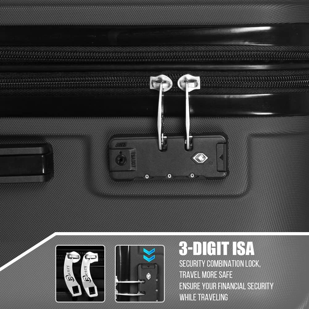 Review Facozy 3 Piece Luggage Sets Hardside with Spinner Wheels