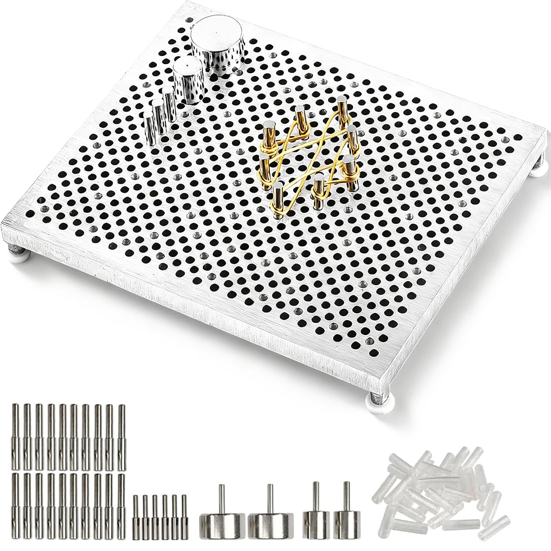 Juego de herramientas para hacer joyas con placa de aluminio (14 x 11,5 cm), placa de alambre para joyas, manualidades y manualidades