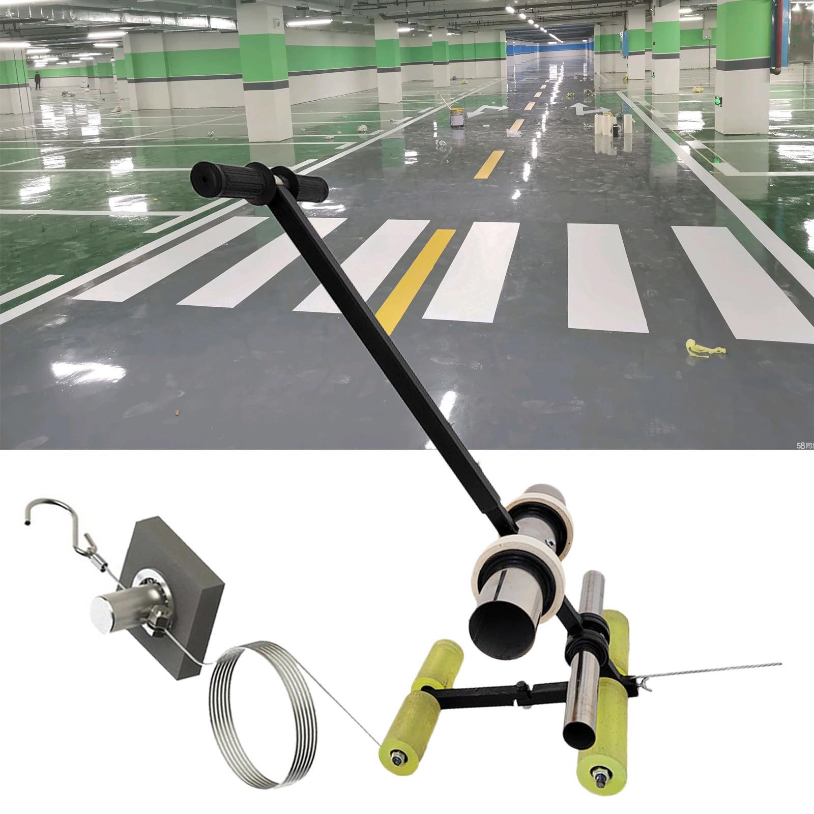 asdchZen Parking Lot Line Marking Tape Dispenser For Floor Marking, Single-Roll Machine Max Width 14Cm
