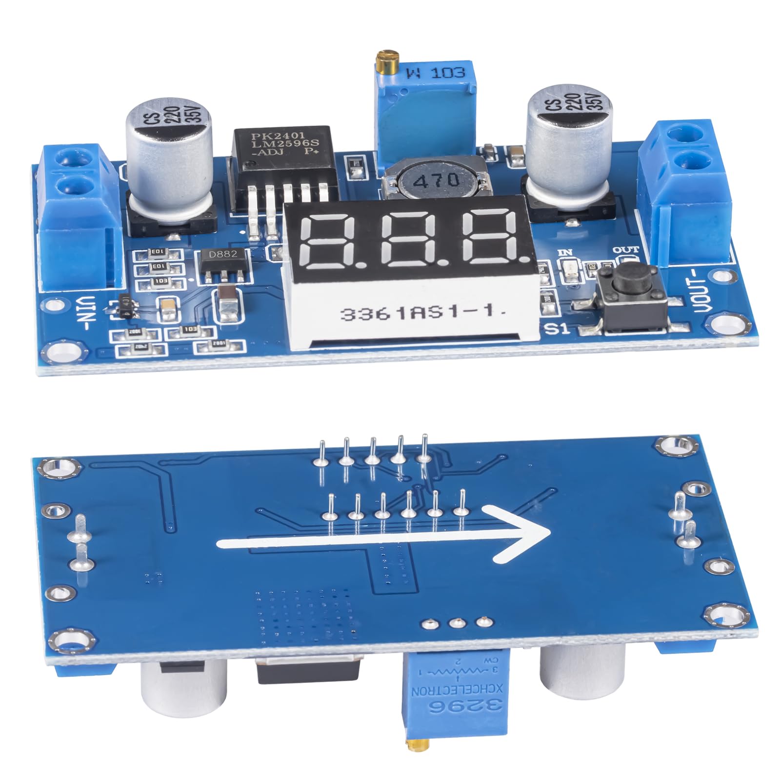 Snapklik.com : JTAREA LM2596 LM2596S DC-DC Buck Converter - Voltage ...