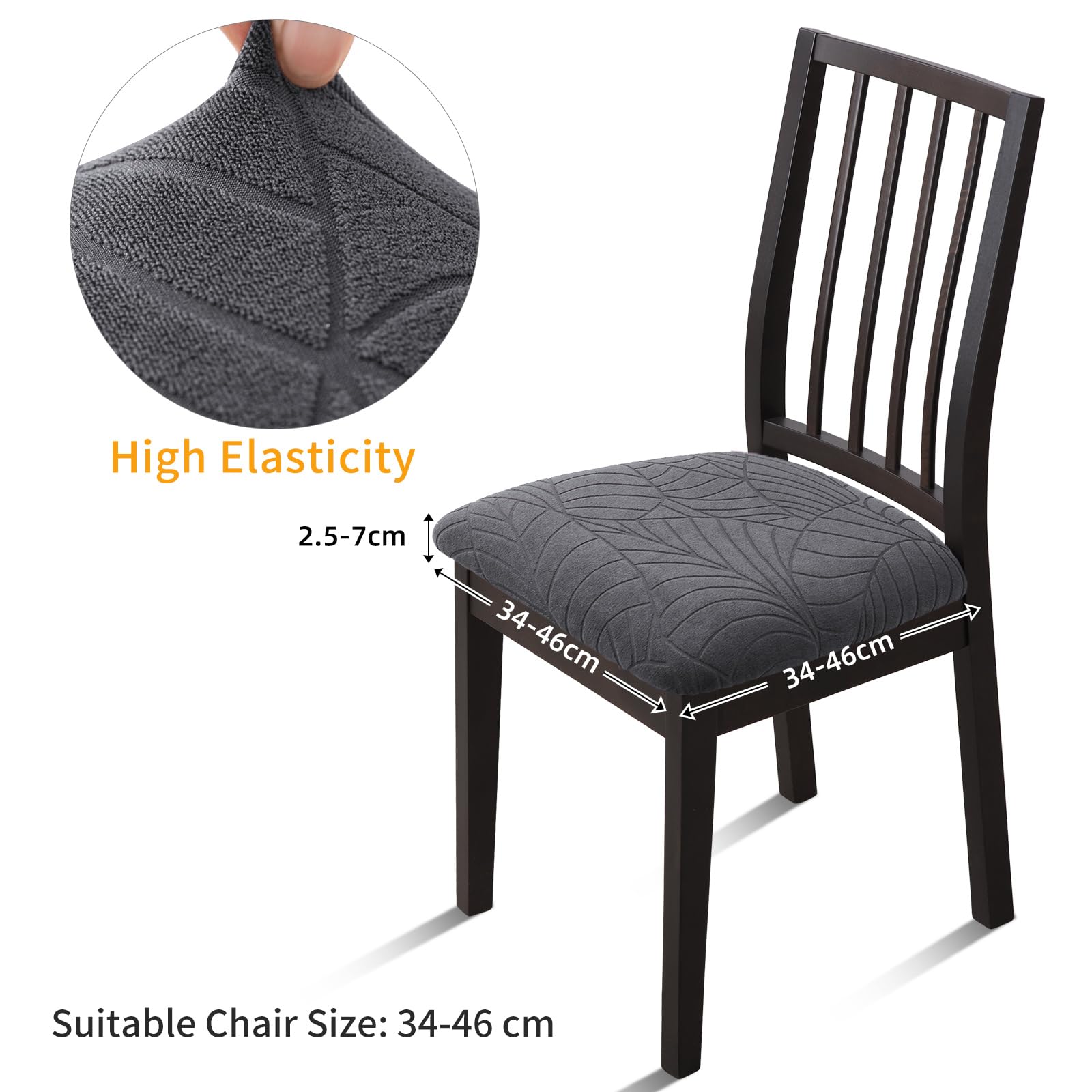 Housse Extensible Pour Chaise De Bureau - Noir - Polyester - Anti-dérapant - Lavable - Bureau, Gaming, Maison - 9