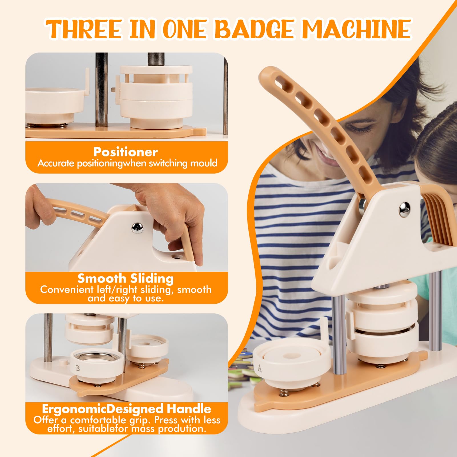 Machine à boutons, 58 mm à faire soi-même, kit de presse de badge personnalisé avec 100 pièces de bouton et coupe-cercle pour cadeaux