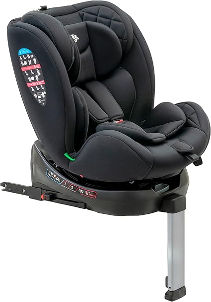 Interbaby Silla Coche Bebé ISOFIX 360º Giratoria 40-150 cm 0-12 Años Grupo 0+1+2+3 | Silla Coche Niño Reclinable, Protección Lateral SIP, Reposacabezas Ajustable, Reductor Recién Nacido (Sella)(Gris)