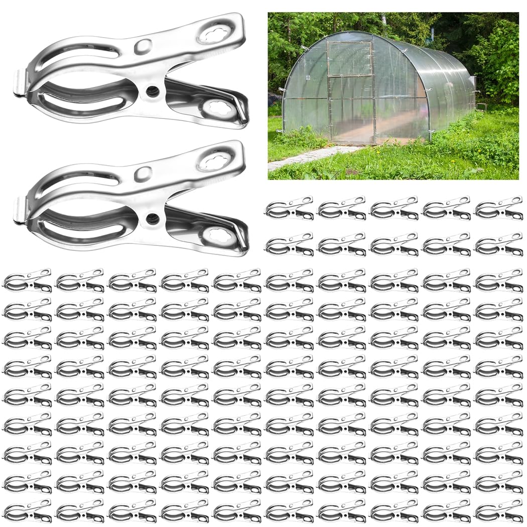 160 clip da giardino, 6,9 cm, mollette resistenti al vento, clip per piante resistenti, in acciaio antiruggine con presa salda per asciugamani, stock, biancheria intima