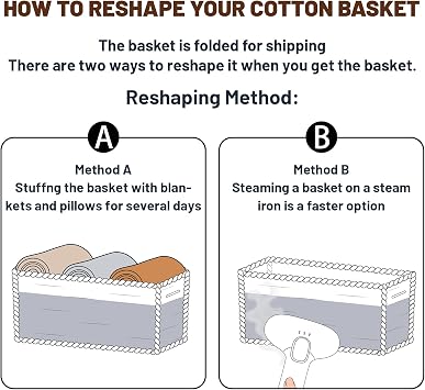 MiniArk Large Shallow Organizing Baskets 15x11x5.1 Inches - Rope Woven Storage Bins for Bathroom, Shelves, Cube Closet, Beige 2 Packs