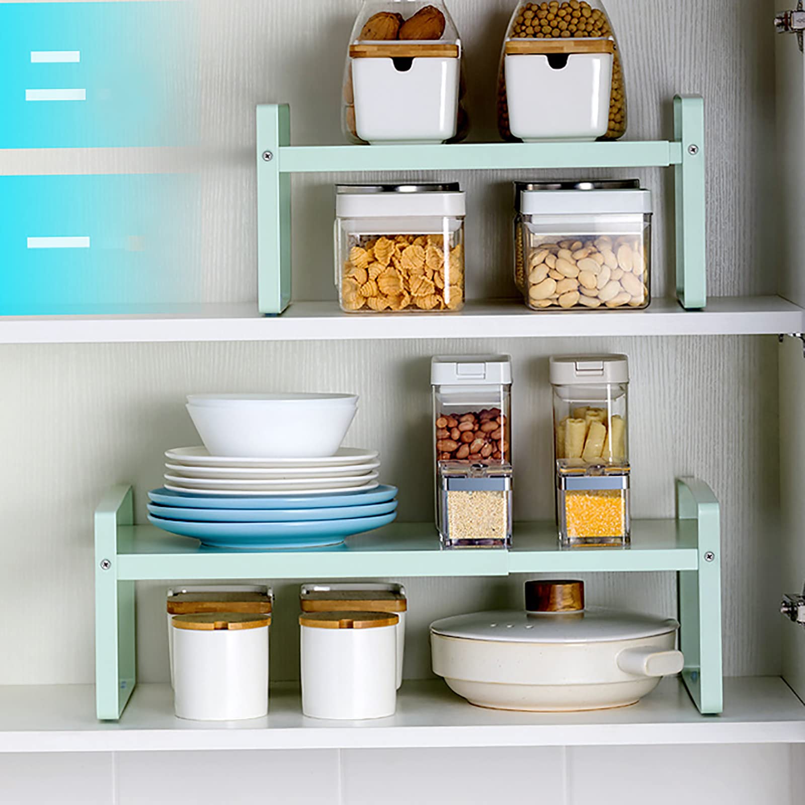 Amazon｜伸縮式シンク下収納 調味料収納ラック キッチン収納 食器棚