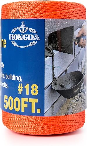 Miniatura 13 de HONGDA Cuerda de Nylon Trenzado, #18 x 540 pies Cuerda de Línea de Albañil, Cordel de Nylon para Trabajos de Mampostería, Línea de Trote, Línea