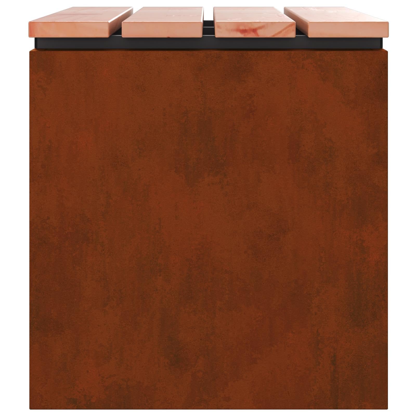 Ławka ogrodowa 1-osobowa 60 x 40 x 43 cm Rdzawa Prostokątna