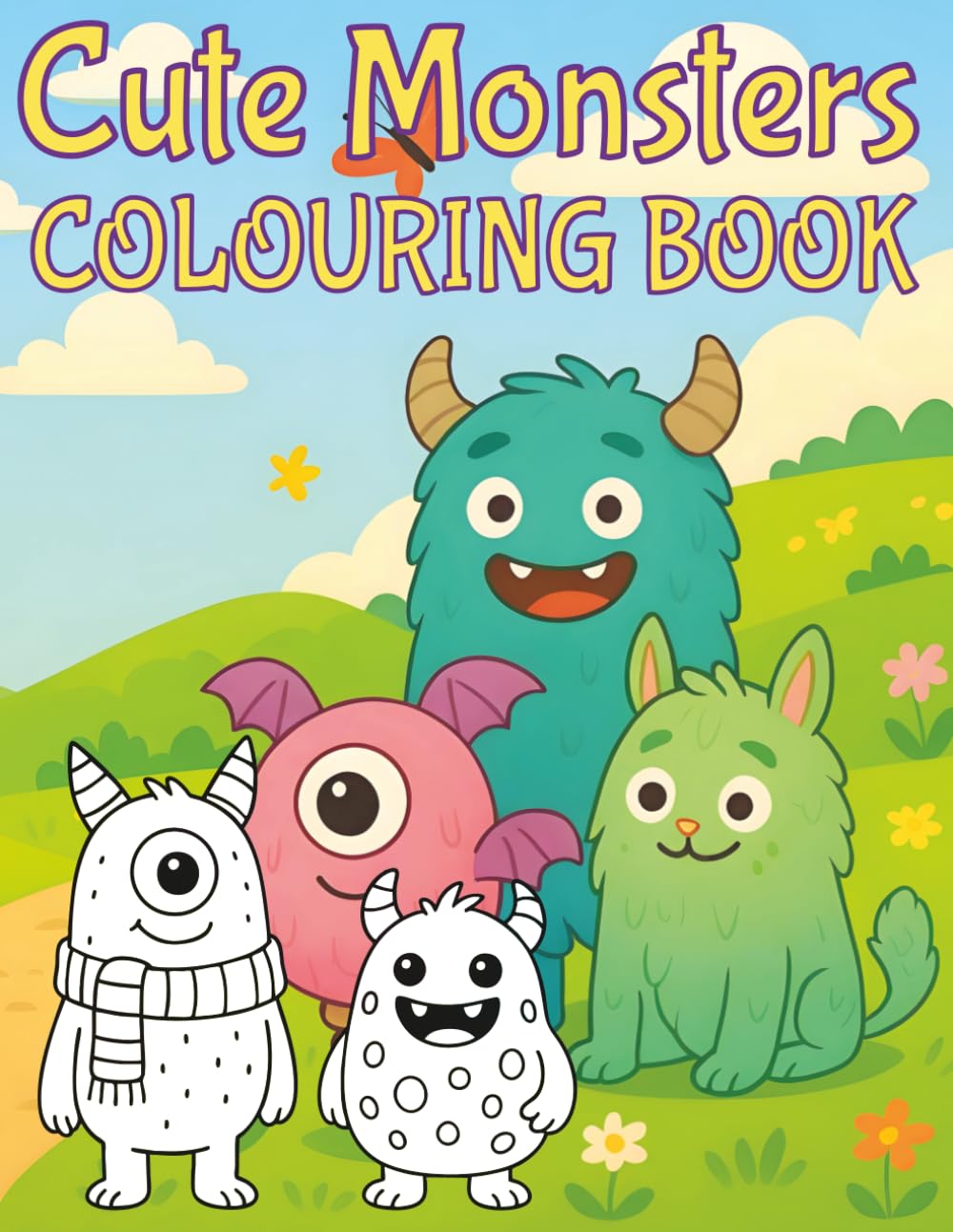 Cute Monsters Colouring Book: 50 Fun, Friendly Monster Scenes for Kids Ages 4-8 | Silly, Easy and adorable Designs for Hours of Creativity