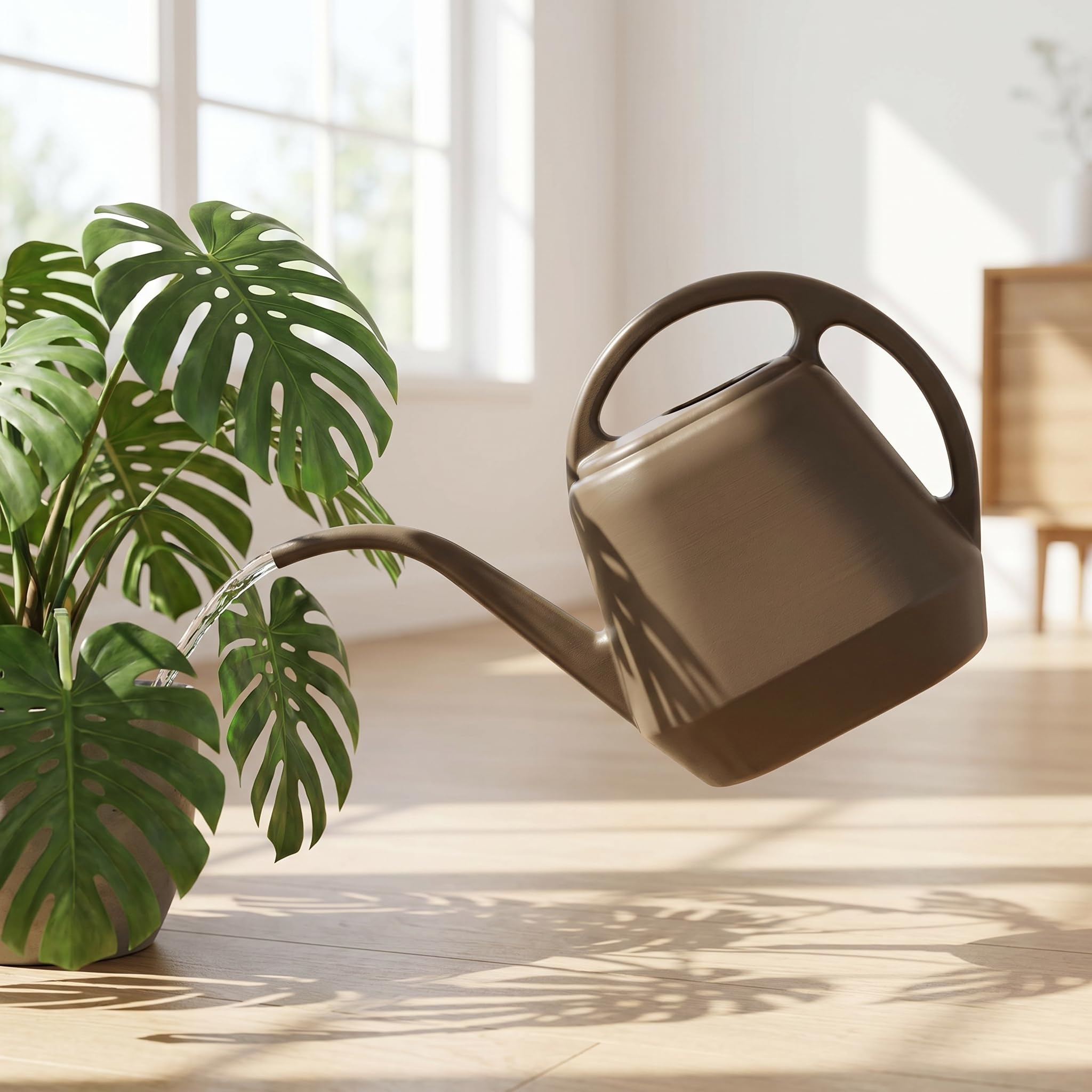 Fasmov Gießkanne aus Kunststoff, 4 l, leicht, Wassersprüher, Gießflasche für Haus, Blumen, Bonsai, Pflanze, Garten, Outdoor