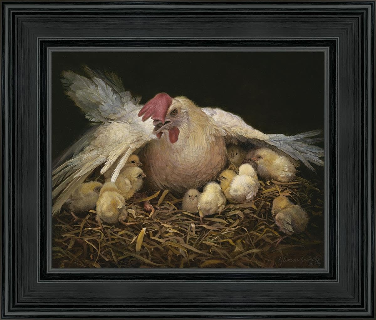 HavenLight 10 X 8 I Would Gather Thee by Liz Lemon Swindle With blackwood Frame