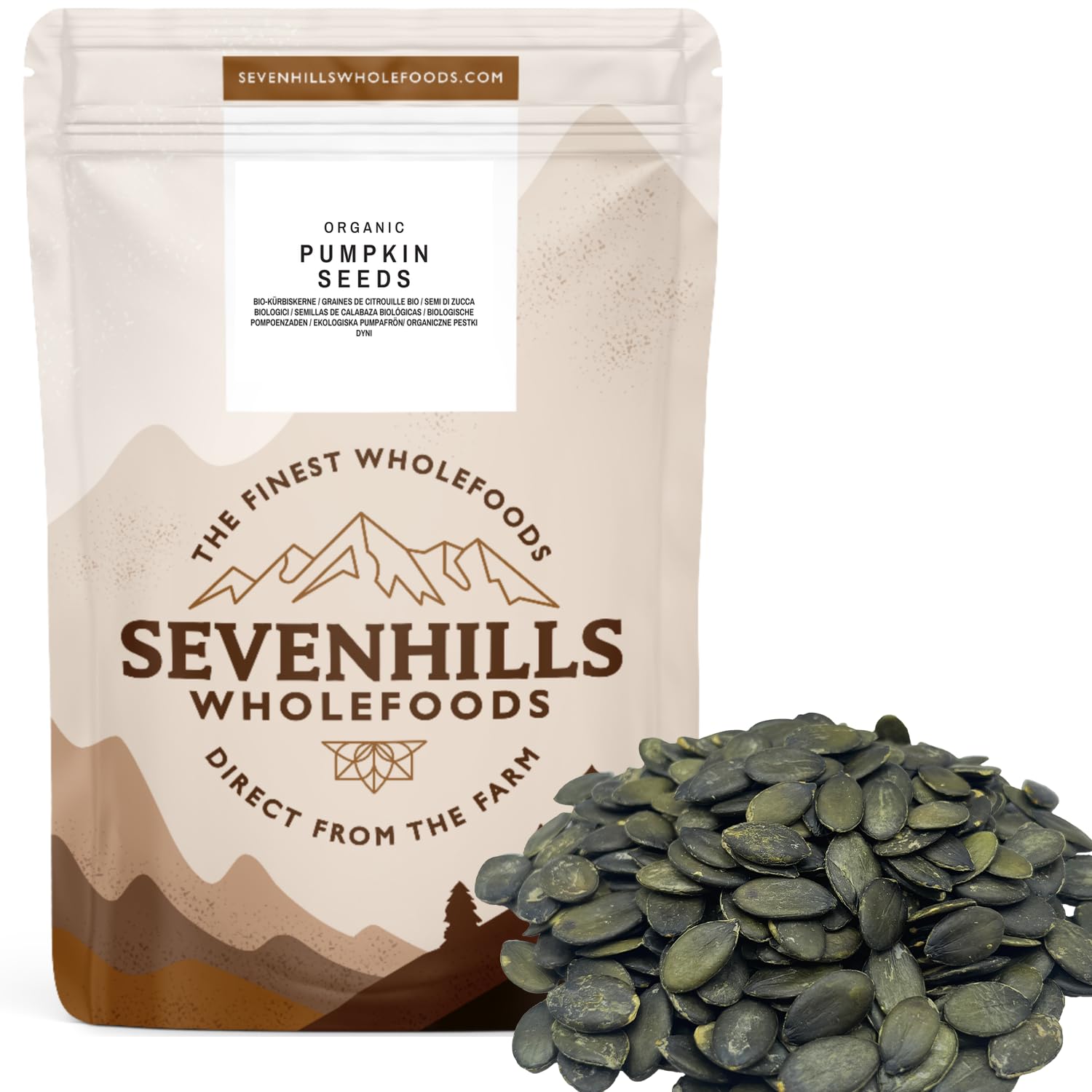 Sevenhills Wholefoods Organic European Pumpkin Seeds 900g from AustriaEU Organic