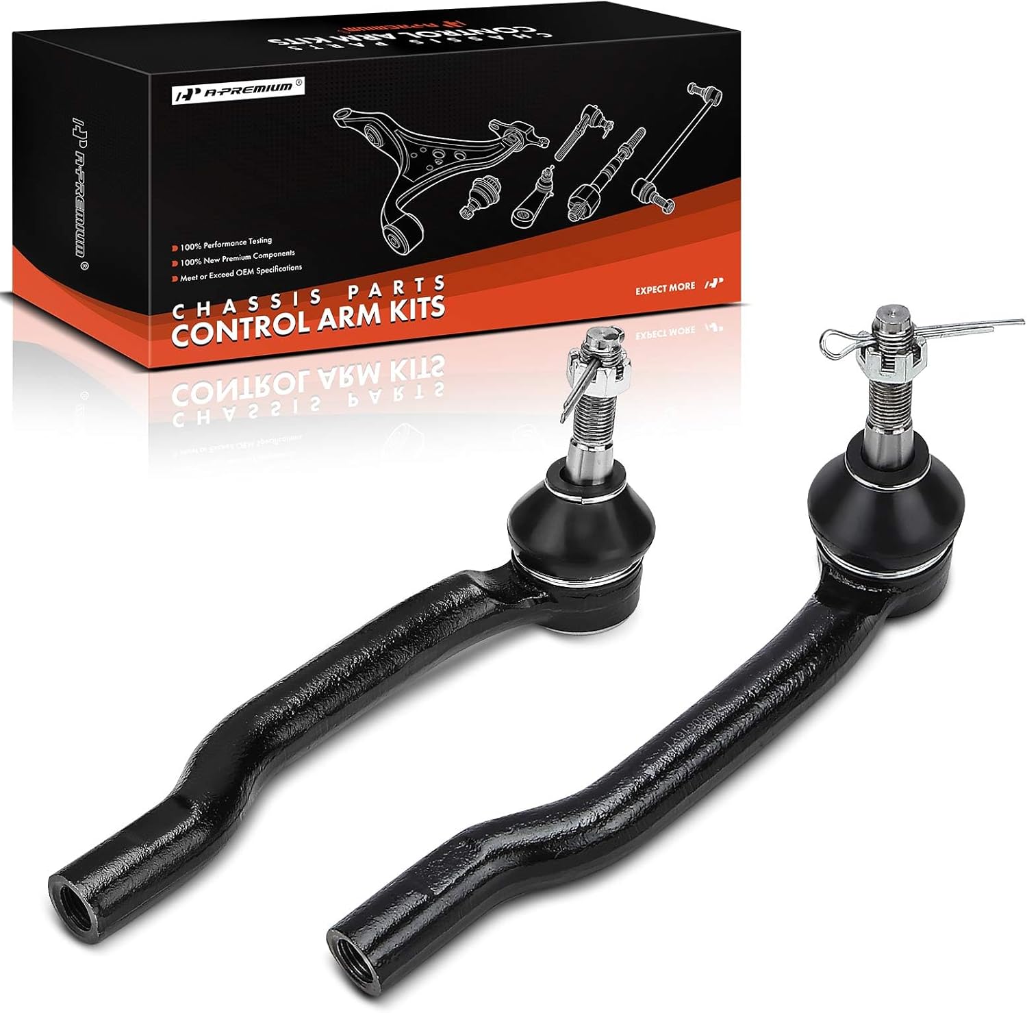 A-Premium 2 x Front Outer Tie Rod Ends, Compatible with Suzuki Kizashi 2010 2011 2012 2013