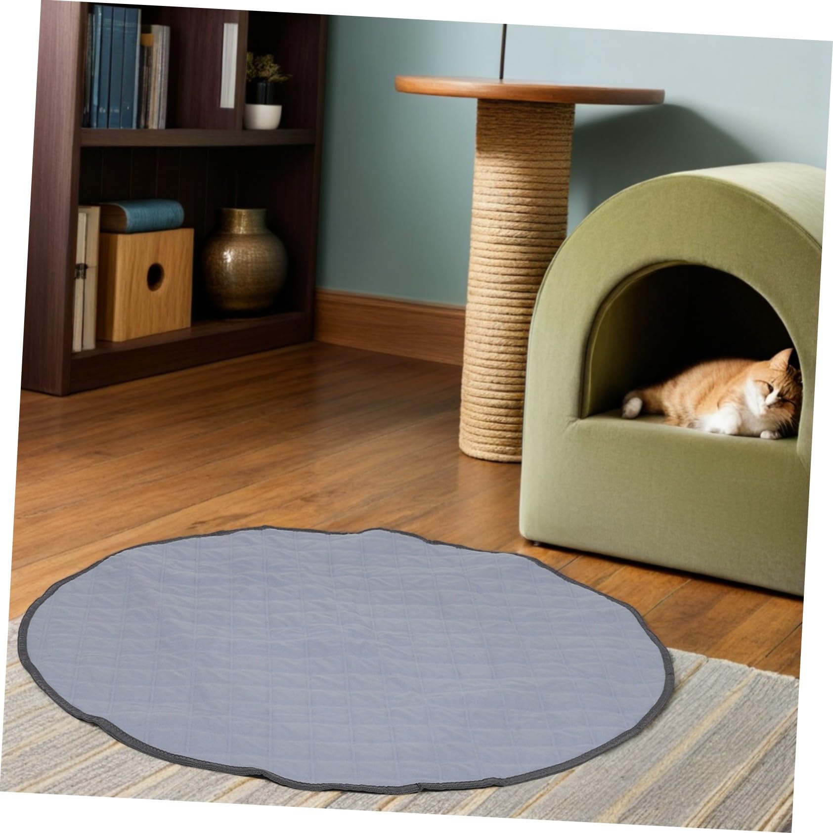 COLLBATH Tappetini per Cuccioli Riutilizzabili in Flanella, Assorbenti e Facili da Pulire, Tappetini per Addestramento a Forma Rotonda per Gatti e Porcellini D'india in Ambienti Interni