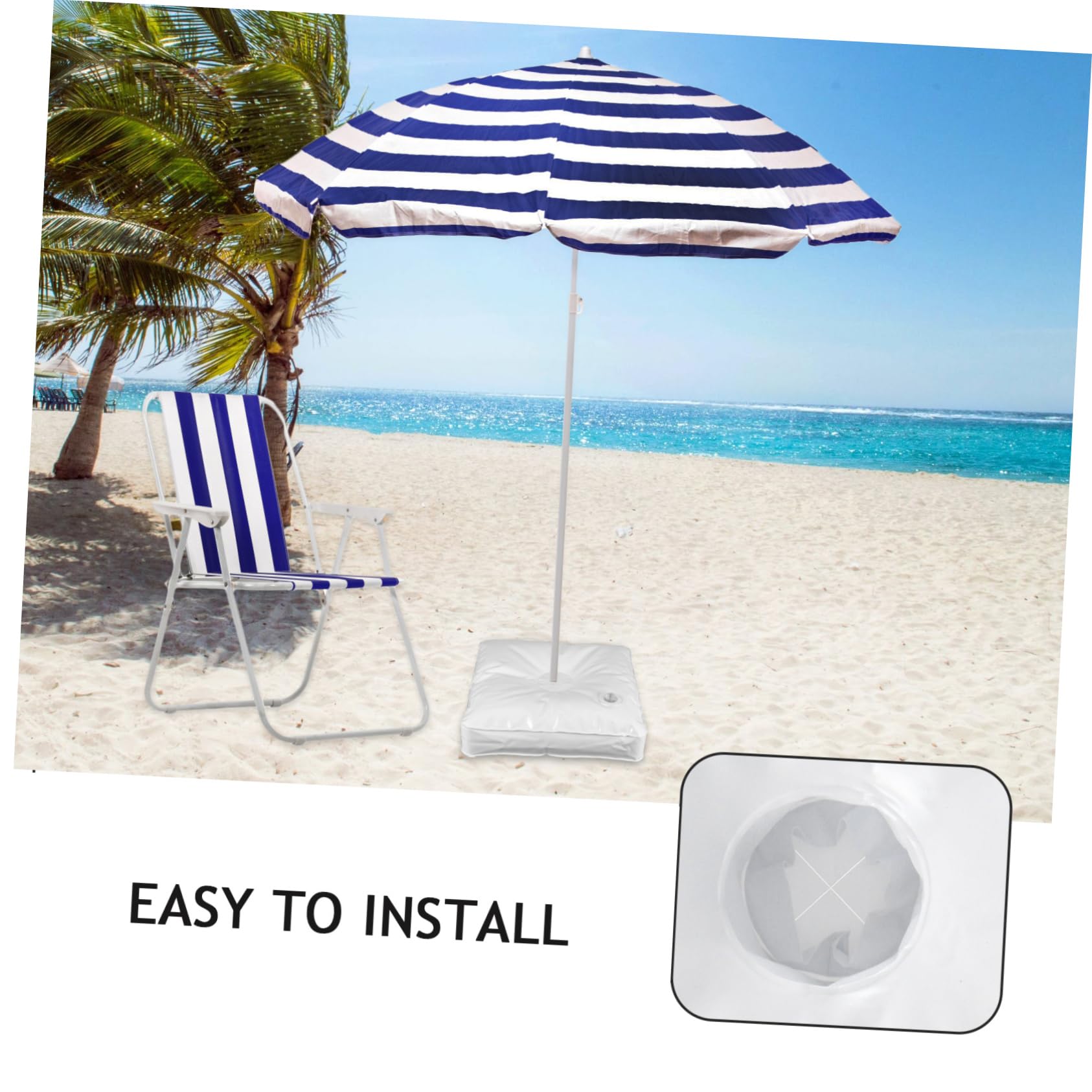 Base Sombrilla RELAX4LIFE Metal 16kg 50x50cm - Para Postes 40/50mm, Patines Ajustables, Terraza/Jardín