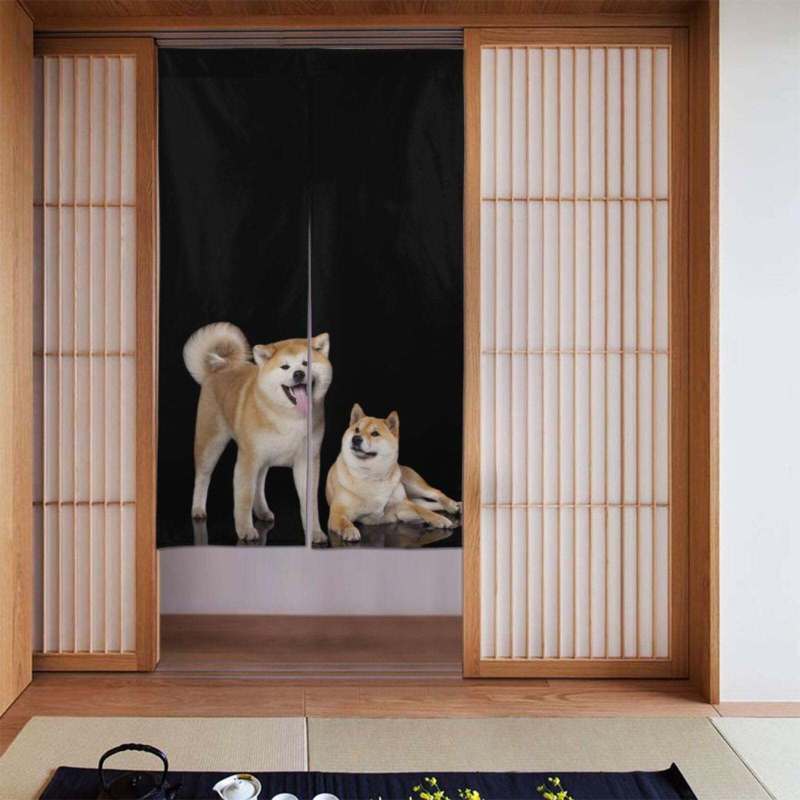 Amazon｜Chioee 暖簾 遮光 のれん 柴犬 秋田犬 犬柄 かわいい おしゃれ