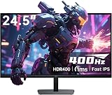 KTC 24.5 Pouces Ecran PC Gamer 400Hz / 360Hz / 240Hz | Fast IPS 1ms | Adaptive Sync | FHD écran 1080P | HDR 400 128% sRGB | HDMI x2, DP x2 | Réglage de l'inclinaison Noir VESA 100 * 100mm H25X7 - 1