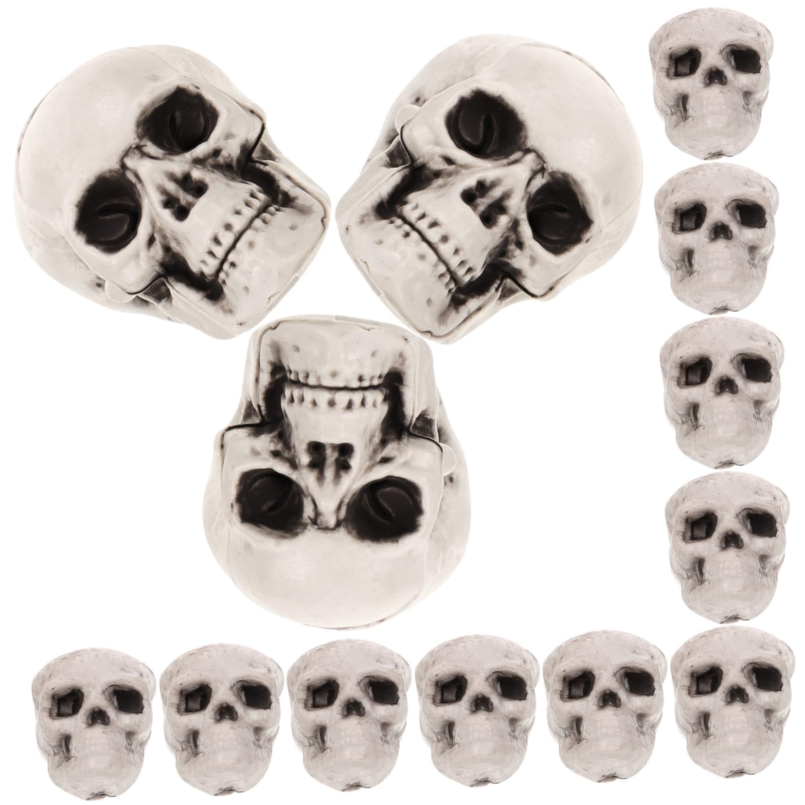 POPETPOP 4 Set Ornamento per Acquario con Teschio in Resina Acquatico Decorazione Nascondiglio di Gamberetti Teschio Grotta dei Pesci A Forma di Teschio Imbarcazioni da Acquario 13 Pezzi*4