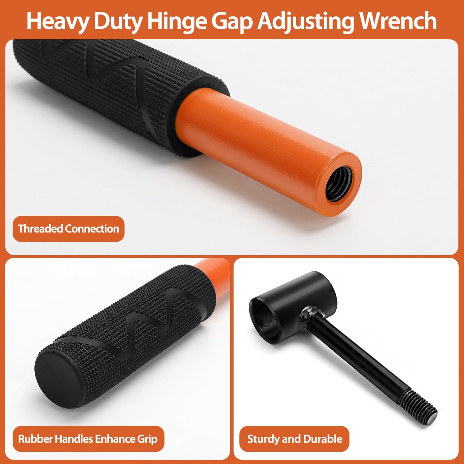 Door Hinge Adjustment Tool Kit, 4 in 1 Hinge Gap Adjusting Wrench Set for Residential and Commercial Use, Door Gap Adjustment Tool, Heavy Duty Door Hinges Repair Wrench with Rubber Grip