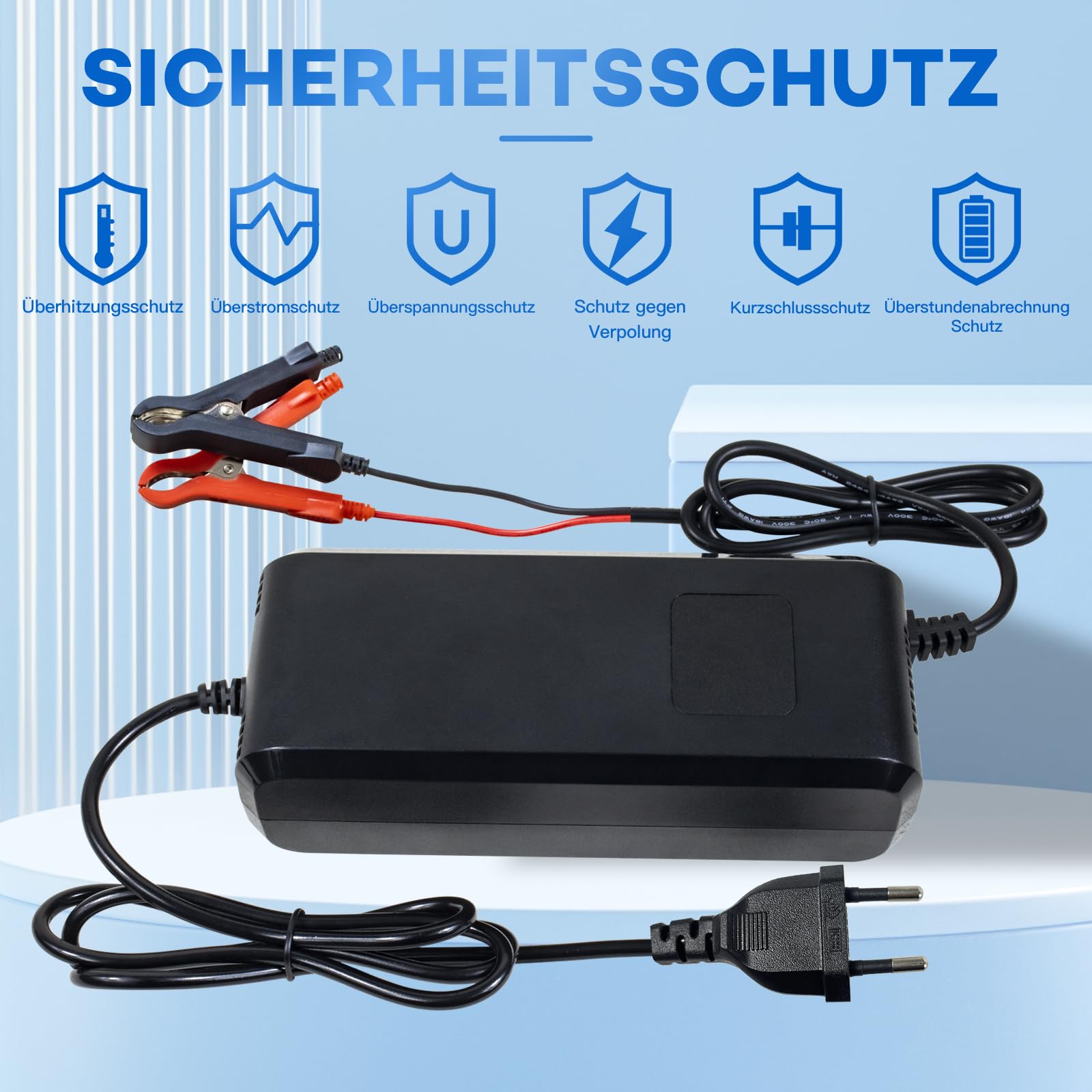 LiFePO4 - Cargador de batería de litio (14,6 V, 10 A, para 12 V/12,8 V, batería de fosfato de litio, 12 V, CA-CC, cargador para coche, caravana, marina y marina