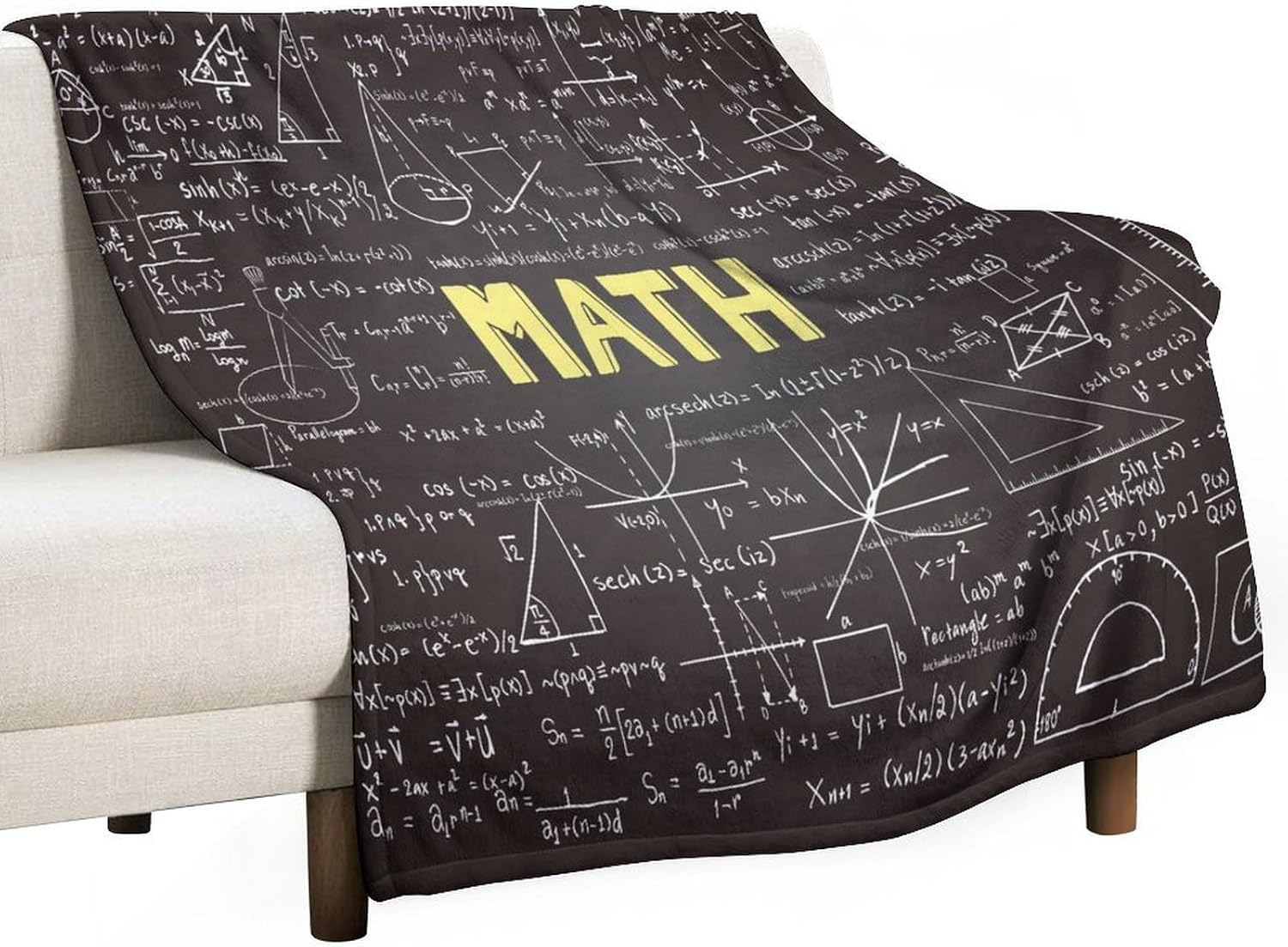 Mathematics Blanket, Math Window Drapes Kids Boys Girls Print Pattern Super Soft Flannel Throw Blanket for Bed Sofa (330GSM Flannel) 50"x60"in (127 * 152cm)
