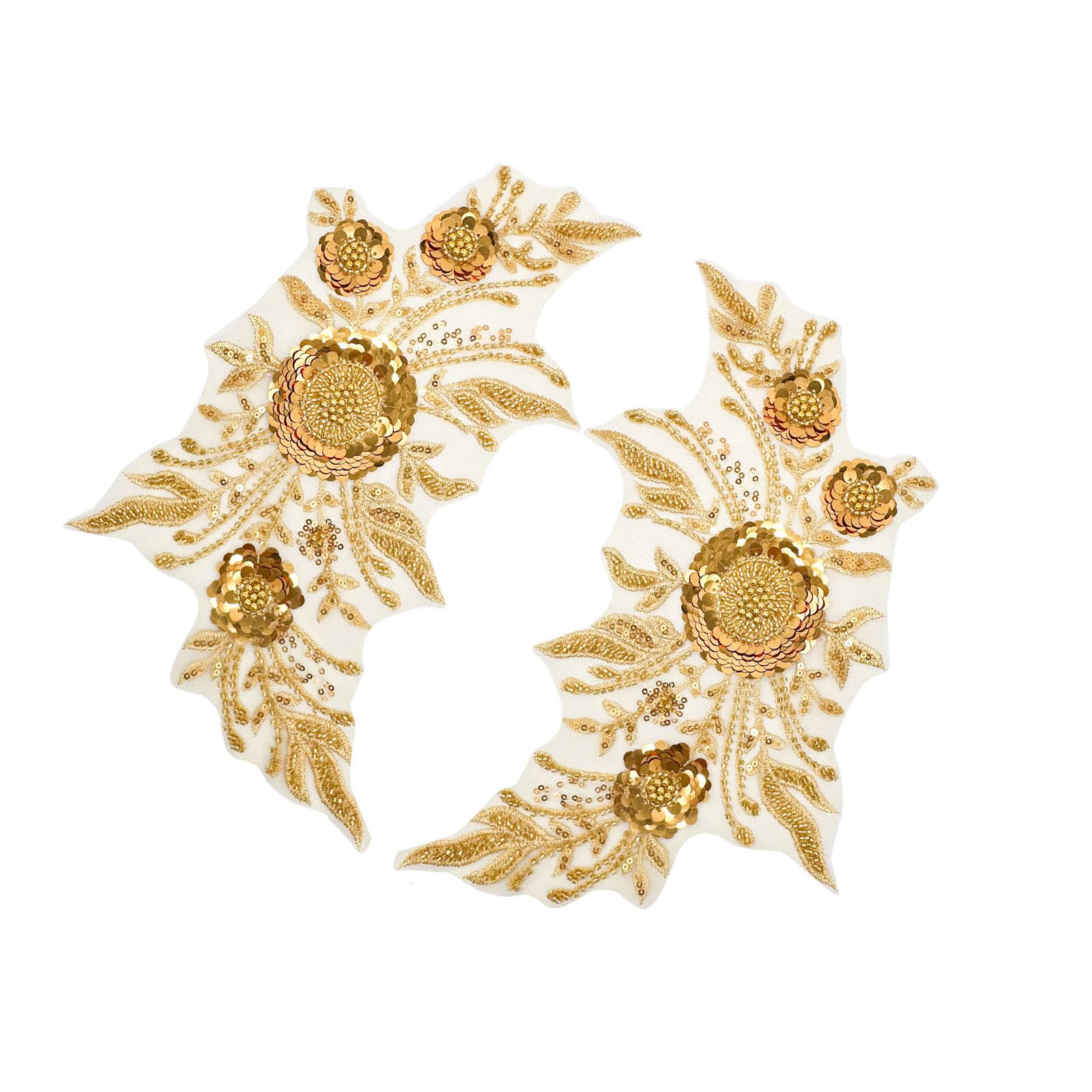 1pair Stylish Embroidered Sequins Patches Elegant Embellishments Patches for Easy Application