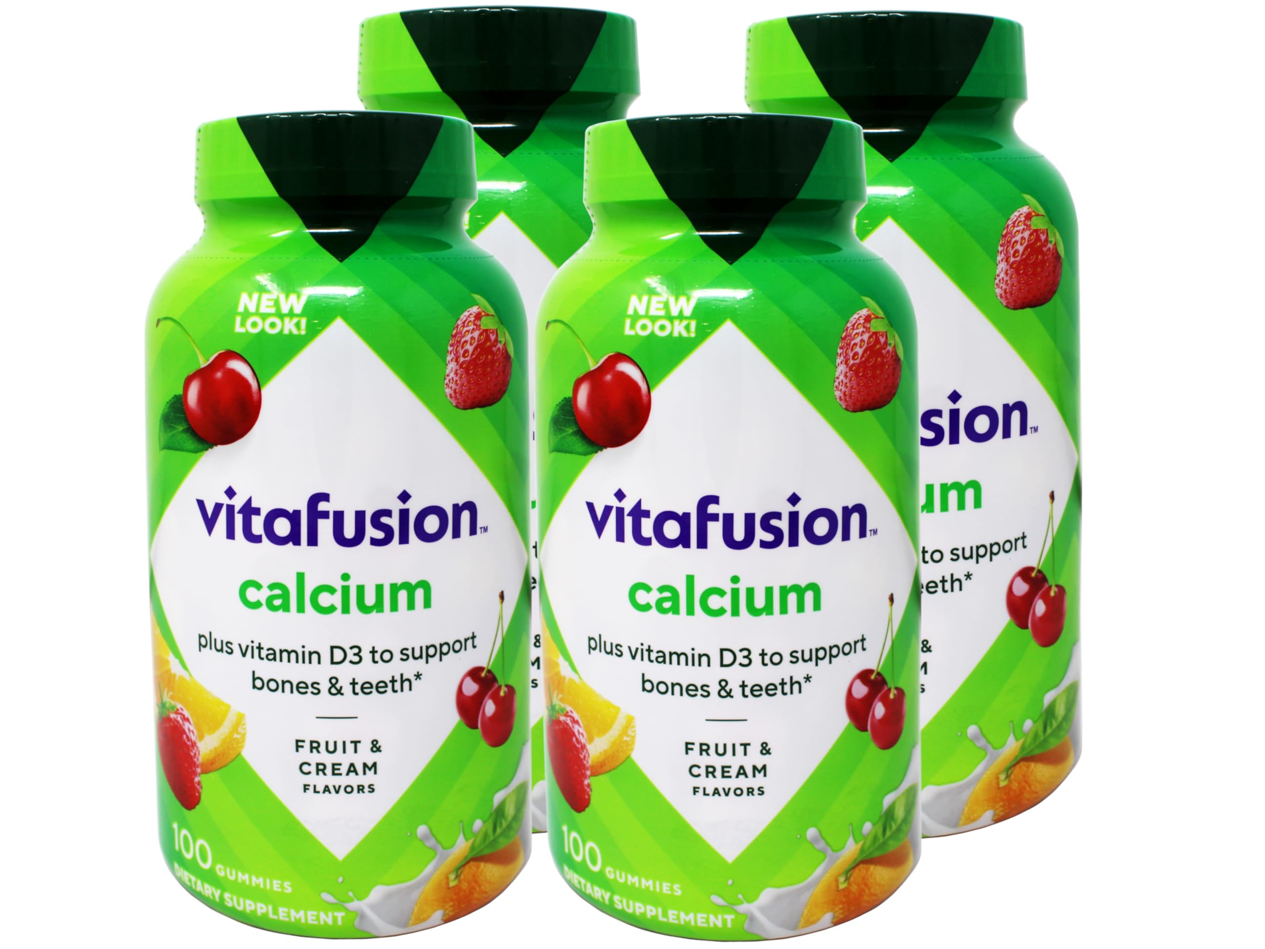 Vitafusion Calcium Gummy Vitamins for Adults, 500mg, Creamy Swirled Fruits, 400 Count