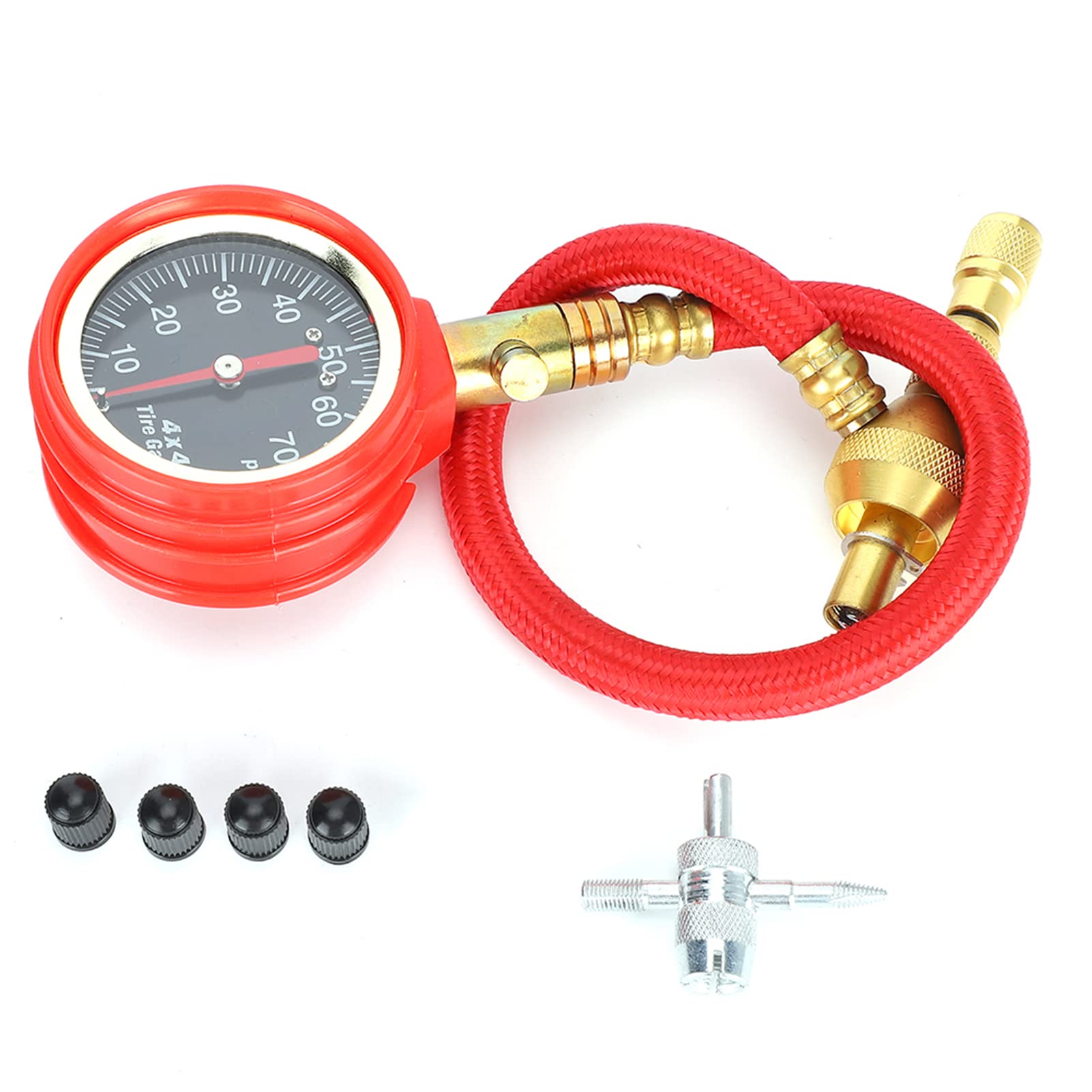 Medidor de presión de neumáticos en ABS y metal resistente de 0-70 Psi 8