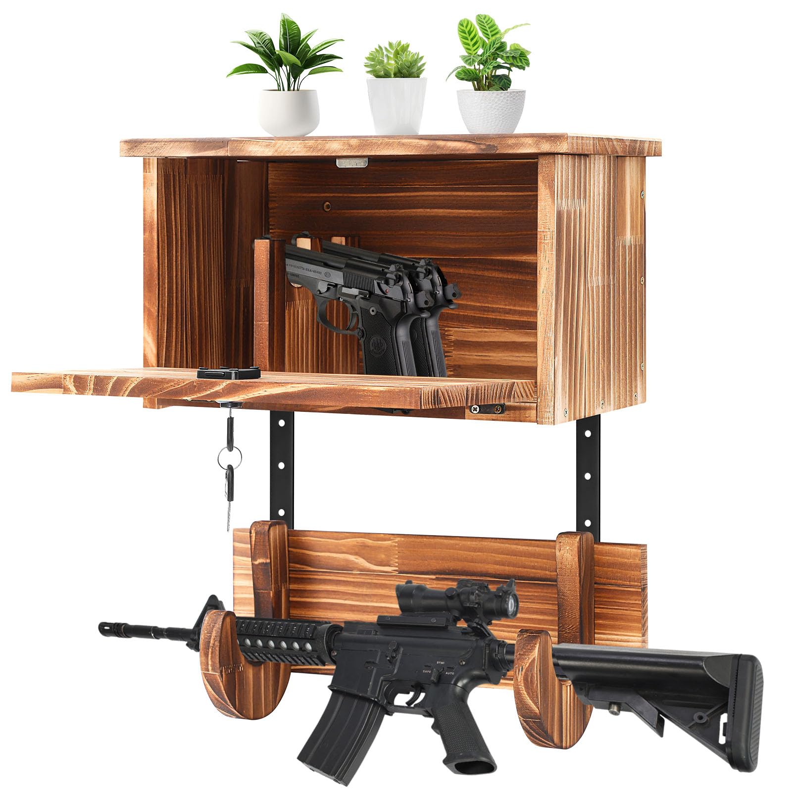 Colingmill Wooden Horizontal Racks Wall Mount Large Appliances Rack for Wall with Cabinet Storage Hanging Rack Wood Shelf Display Case for Large Appliance Storage Valuables