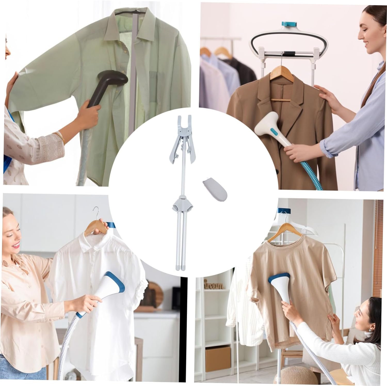 Steam Iron Hanger Collapsible Steamer Rack Home Floor-Standing Ironing Rack Garment Steamer for Pants Jeans Skirts