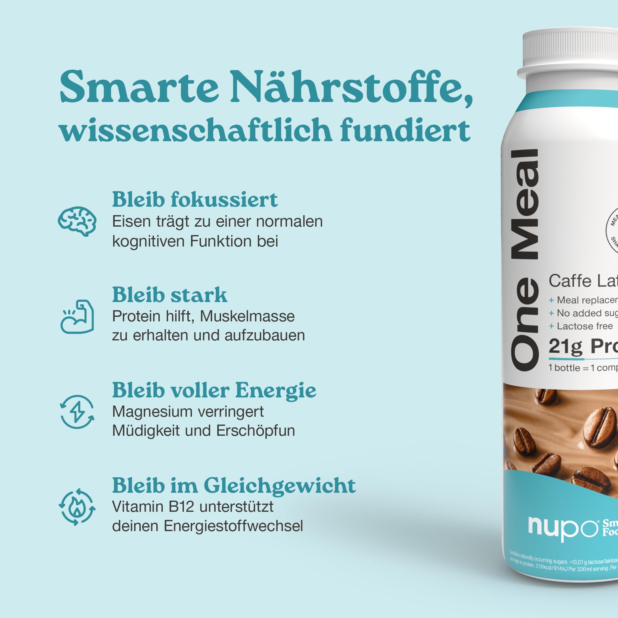 NUPO® Mahlzeitenersatz Trinkmahlzeit zum abnehmen [Caffe Latte - 12 Stk.] - Diät Drink zum abnehmen - Abnehm Shake Mahlzeitersatz - Drink Mahlzeit - Nahrungsersatz