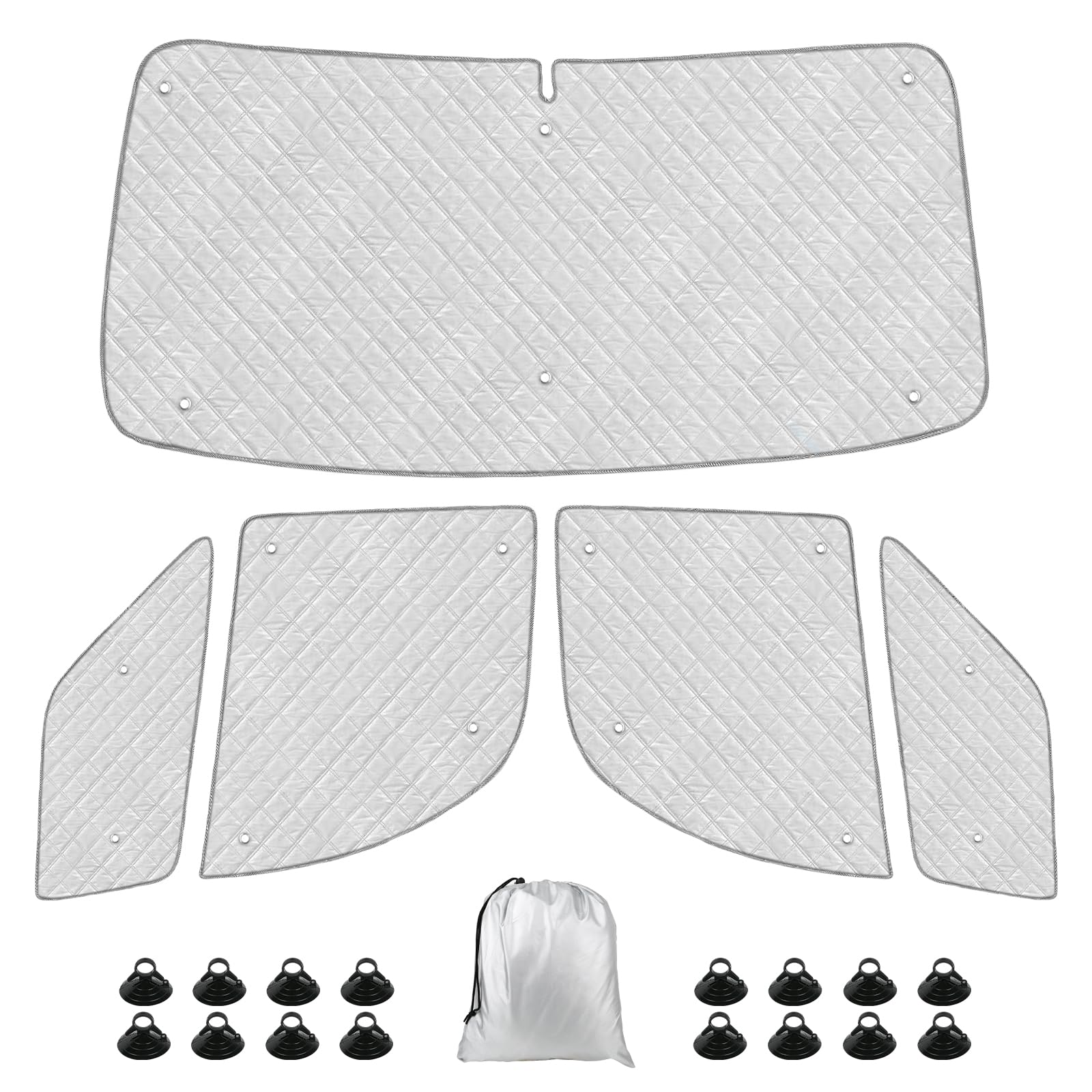 Sonnenschutz Auto Frontscheibe Ersatz für Iveco Daily 2014-2026, 5 STK Faltbarer Sonnenschutz für Auto Innenabdeckung, Internes Thermomatte Set mit Aufbewahrungstasche