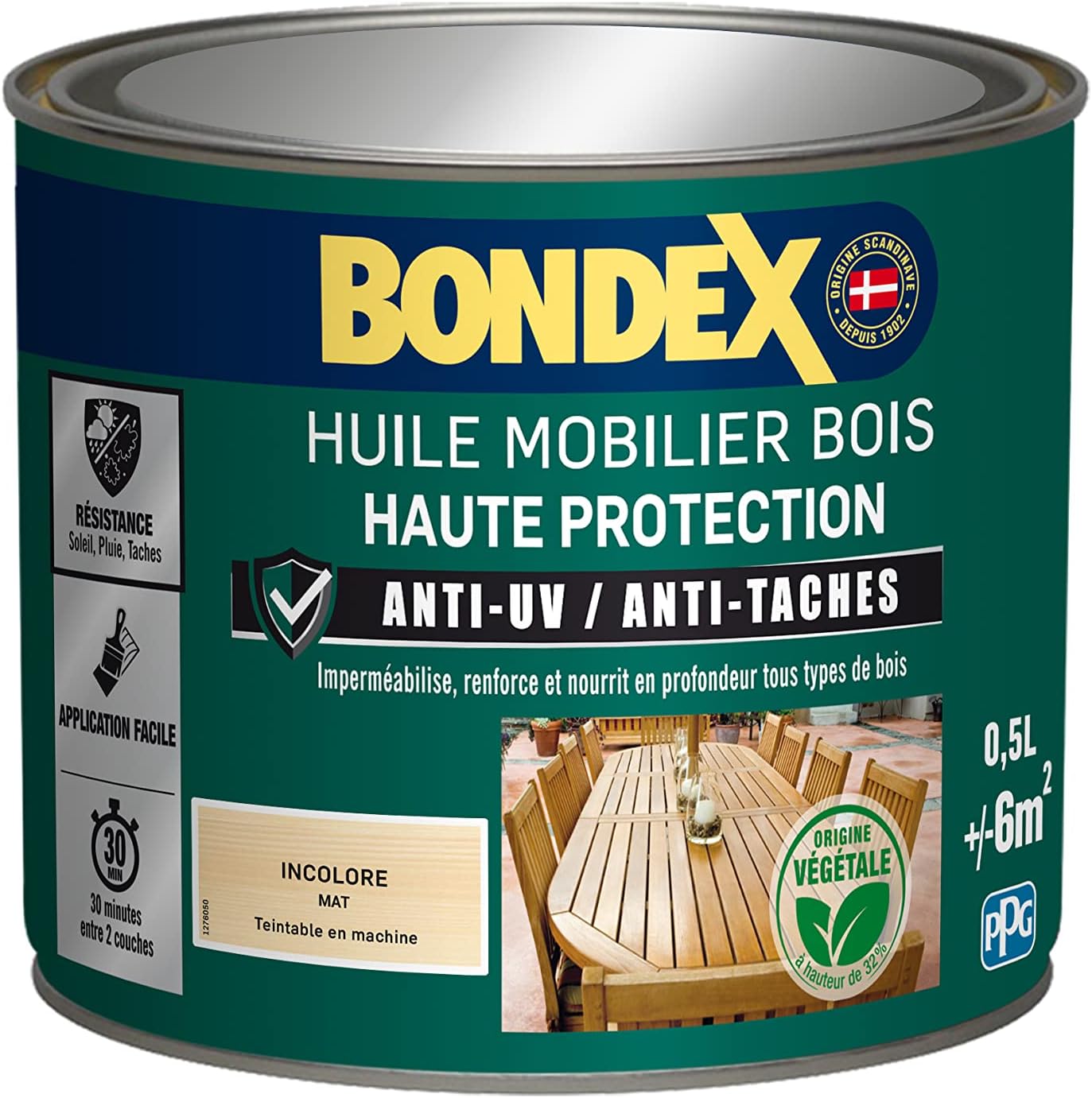 Bondex - Wood Furniture Oil - High Protection - Waterproofing and Nourishing - Colourless - 0.5 Litre
