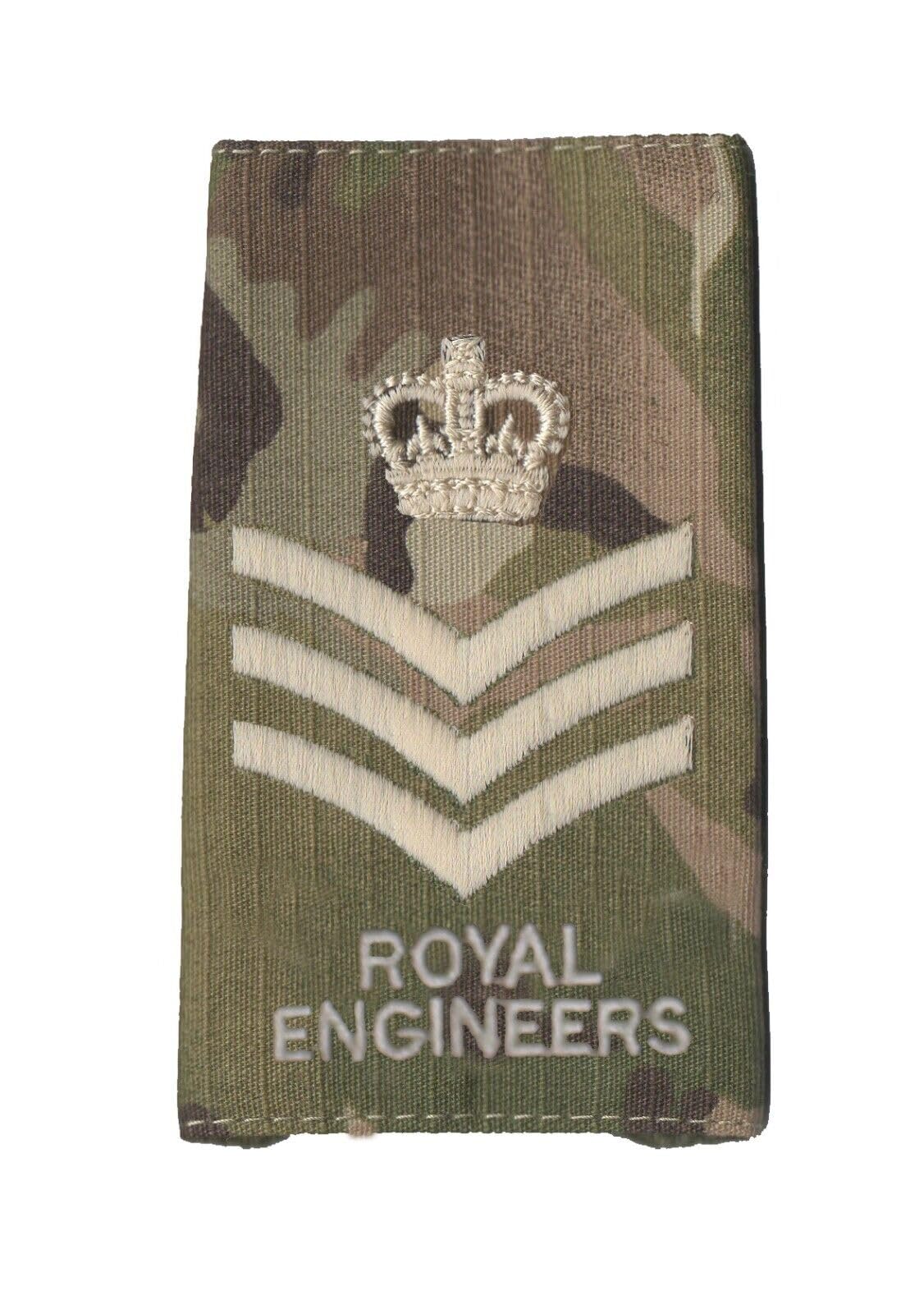 CL Distribution Royal Engineers MTP/Multicam Rank Slide - British Army Military - One Slide (Colour/Staff Sergeant)