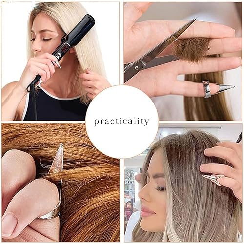 Miniatura 3 de 20 piezas de garras de dedo para cosplay, anillos de garra ajustables abiertos, juego completo de uñas de metal, punk, rock, punta de los dedos,