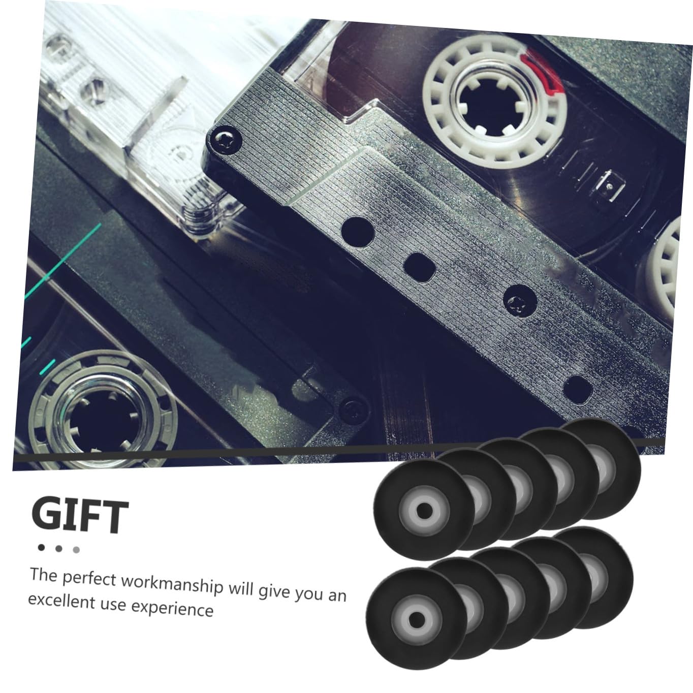 Garneck 10 Galets Presseurs pour Bande Radio, Rouleaux Pinceurs Compacts en Plastique, Diamètre 10 Mm, Kit 10 Pièces pour Enregistreurs Audio Portables et Entretien Matériel Audio