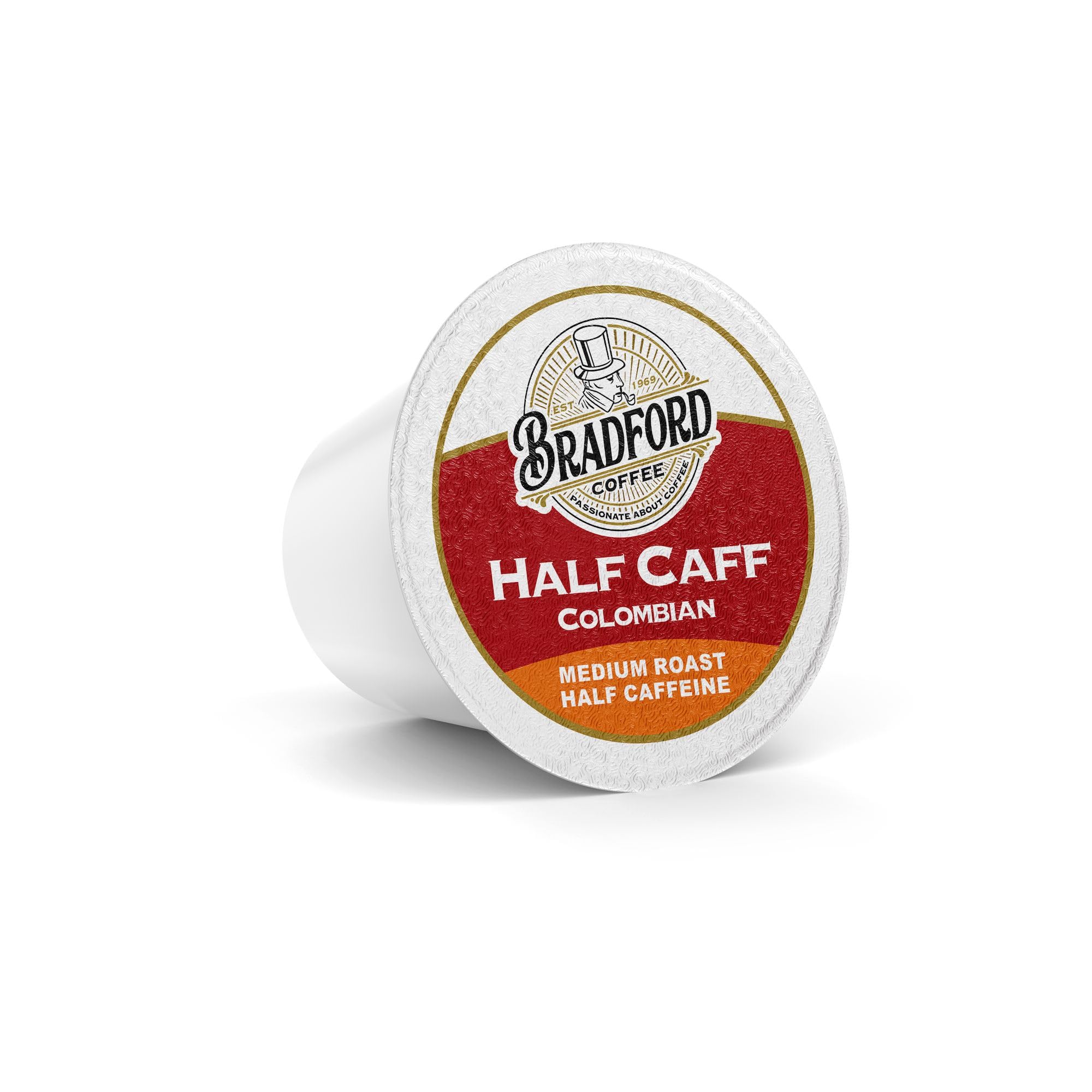 Amazon.com: Bradford Half Caff Coffee Pods, 100 ct - 100% Colombian Medium  Roast, Half Caffeinated - Compatible With Keurig K Cups, 20% More per Cup -  Ideal for Half Caff Drinkers : Home & Kitchen